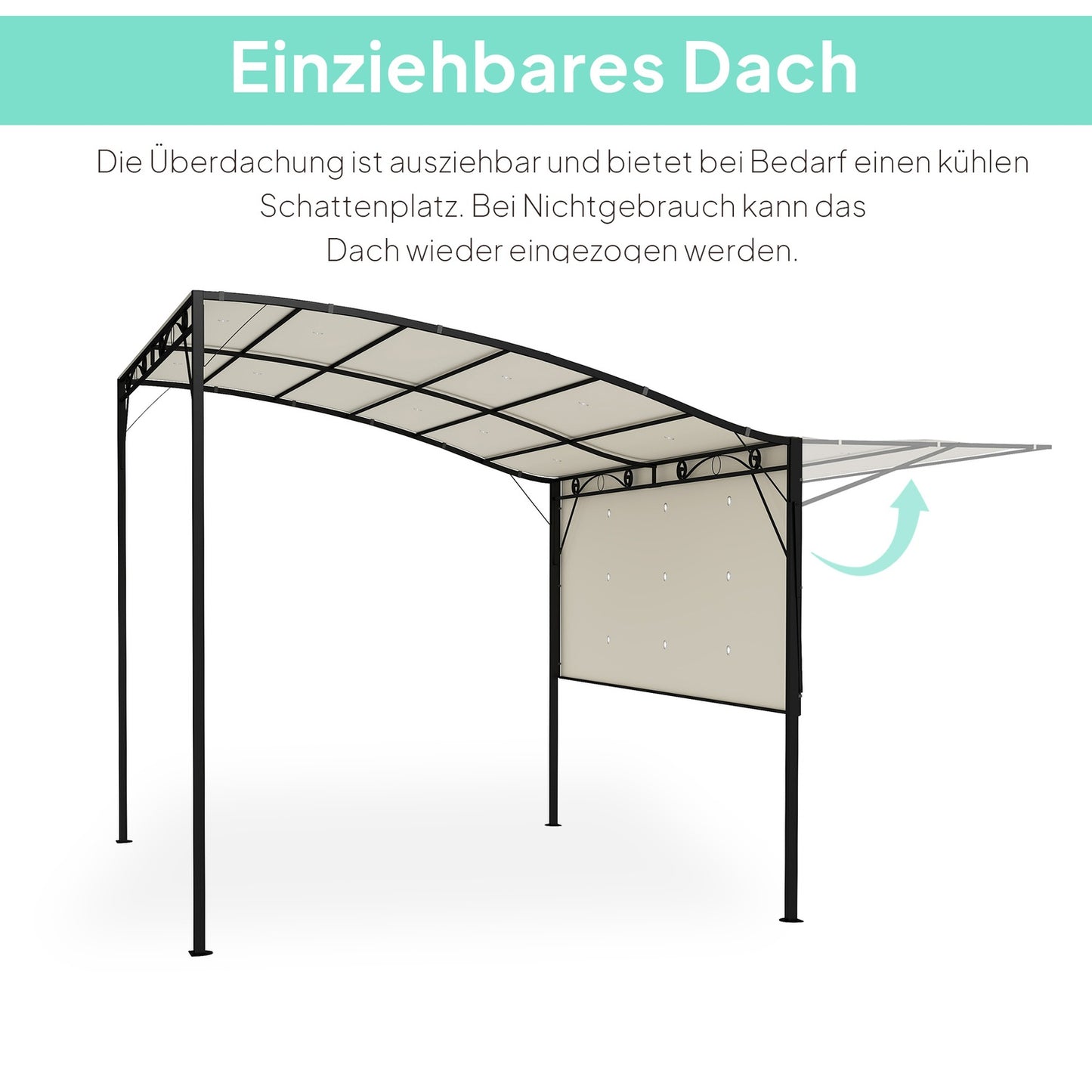 Wall-mounted Pergola Gazebo 3x2.5m, steel, water-repellent