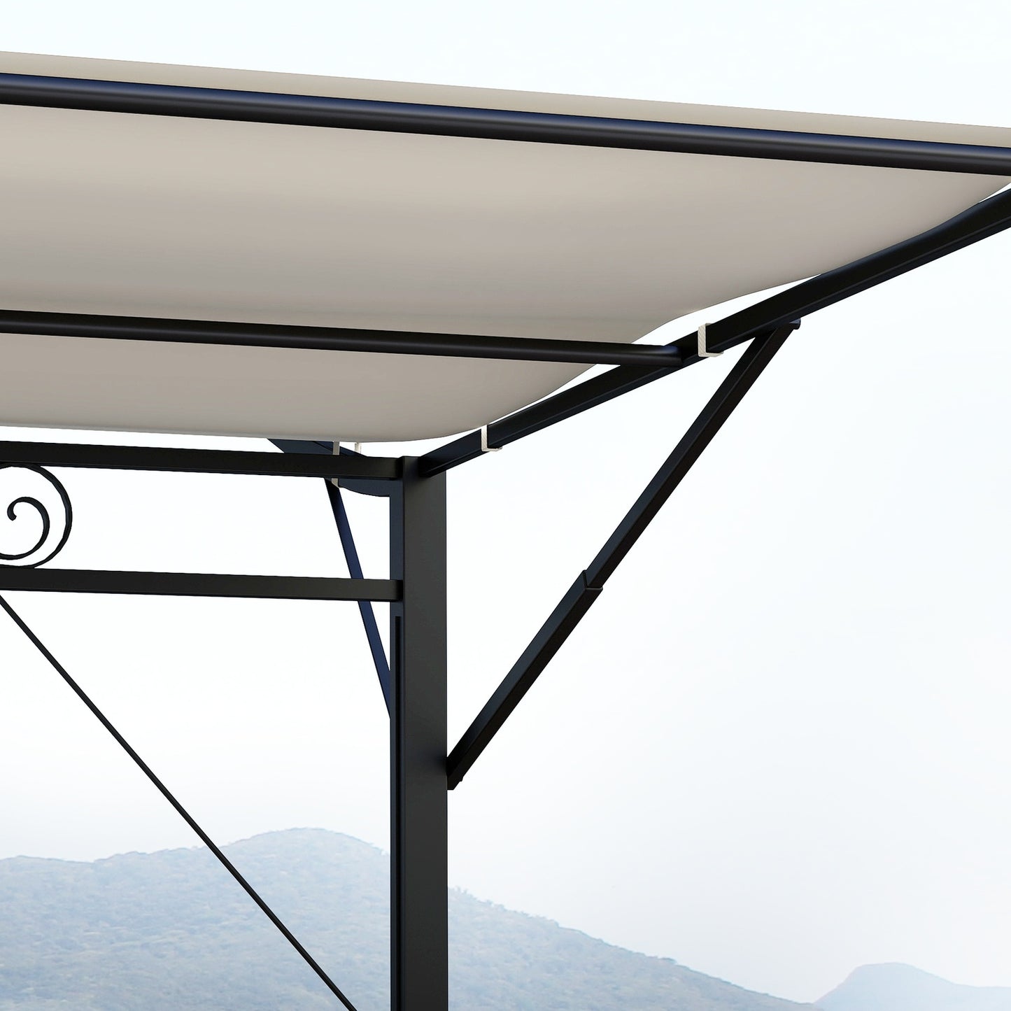 Wall-mounted Pergola Gazebo 3x2.5m, steel, water-repellent