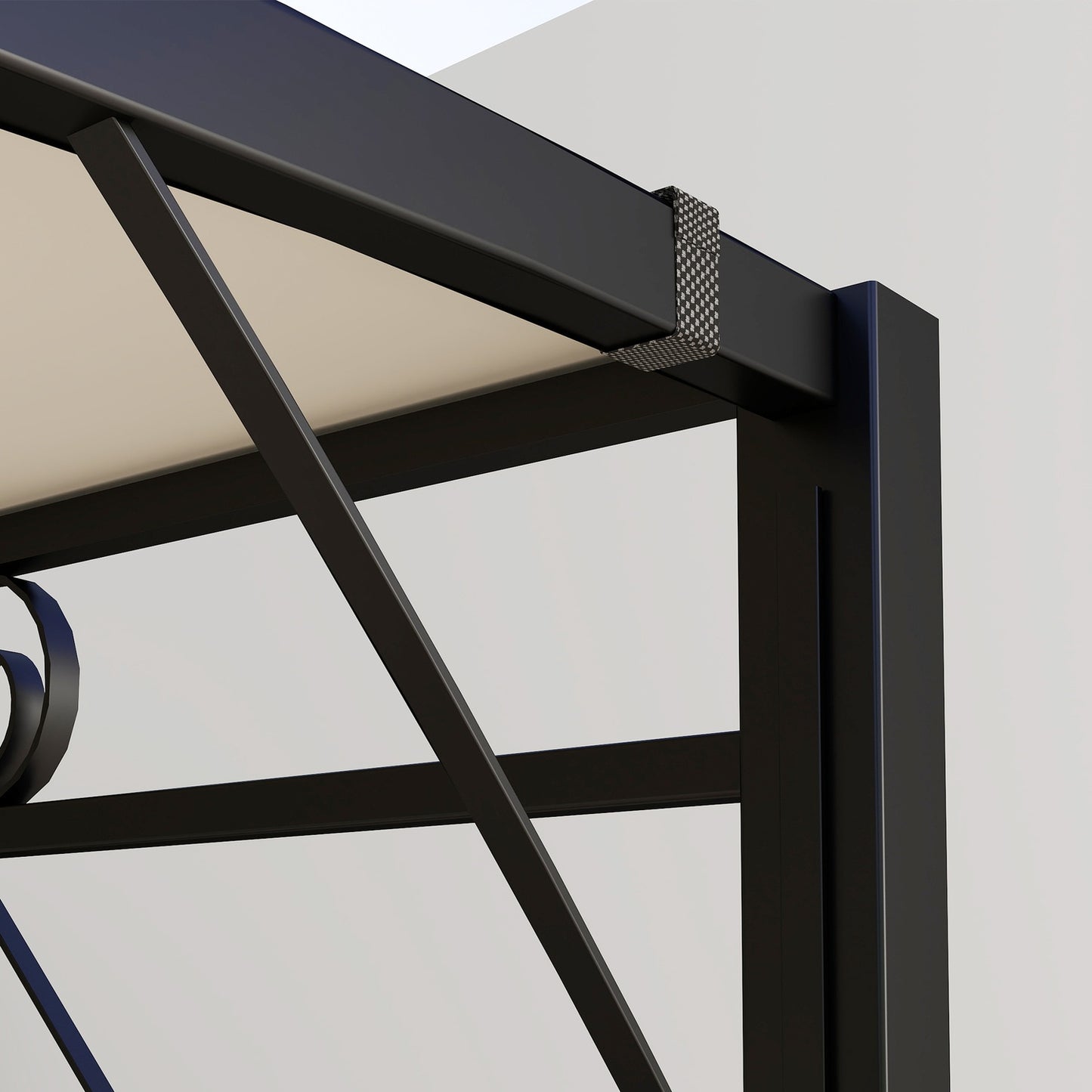 Wall-mounted Pergola Gazebo 3x2.5m, steel, water-repellent