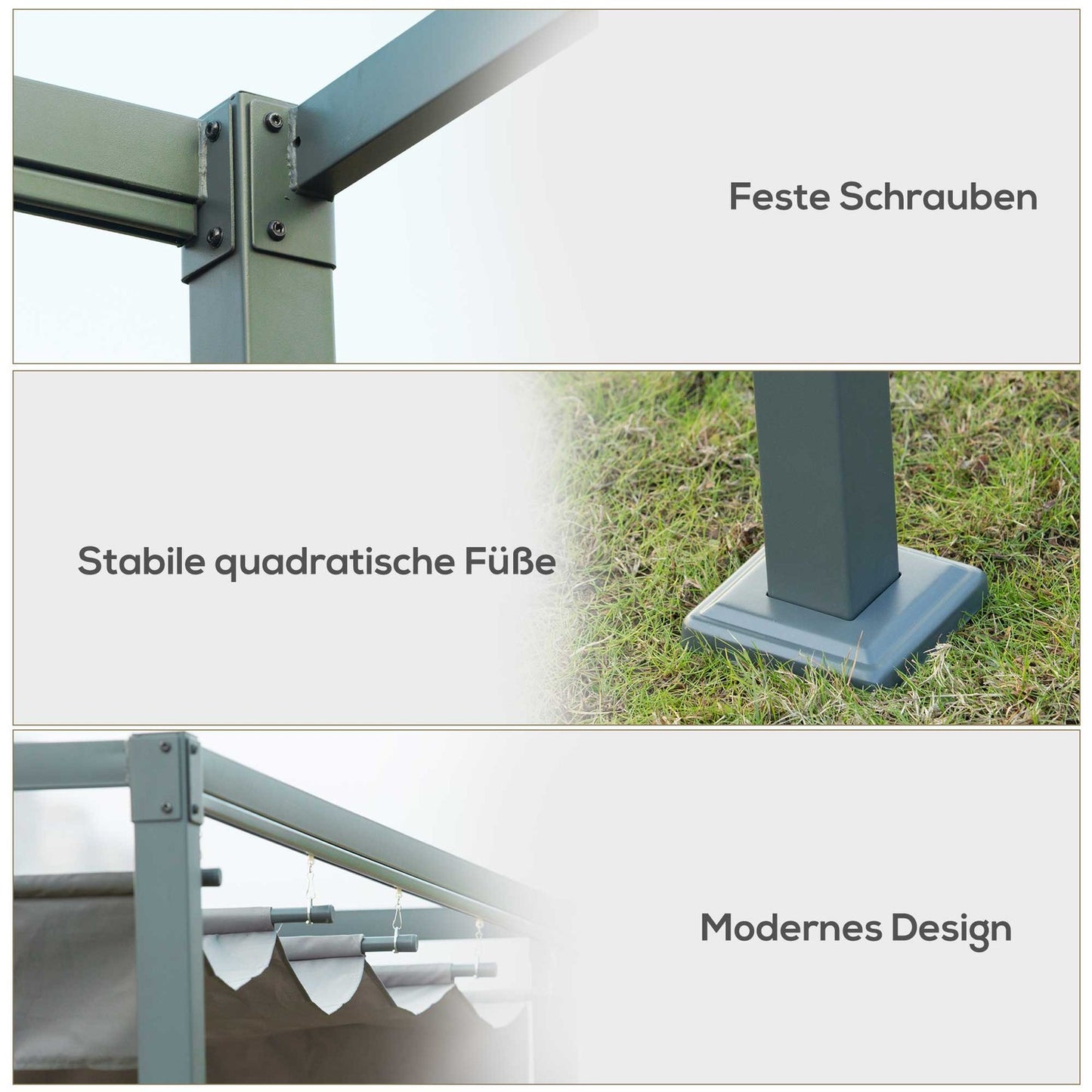 Sliding roof Pergola Gazebo - Weatherproof patio roof