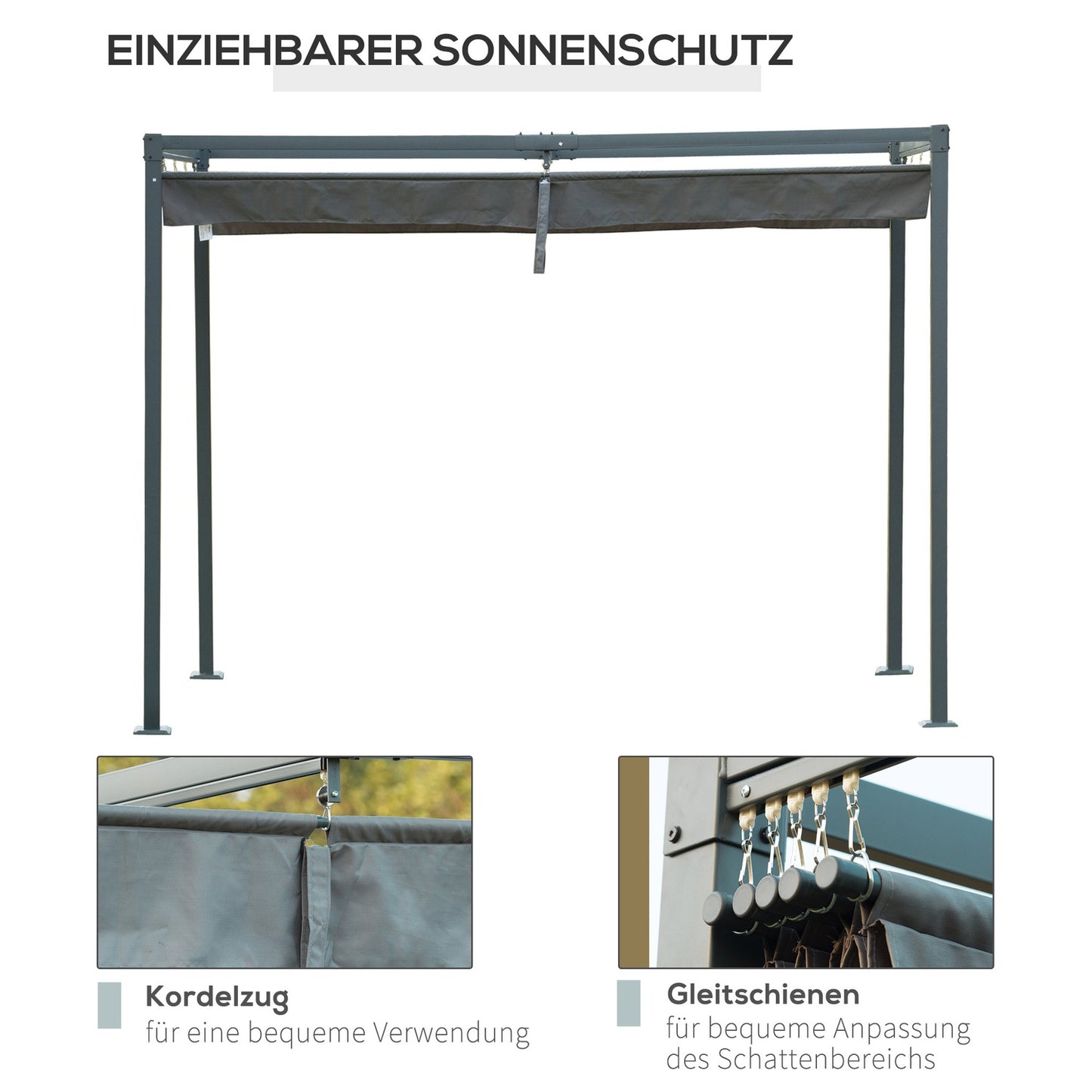 Sliding roof Pergola Gazebo - Weatherproof patio roof