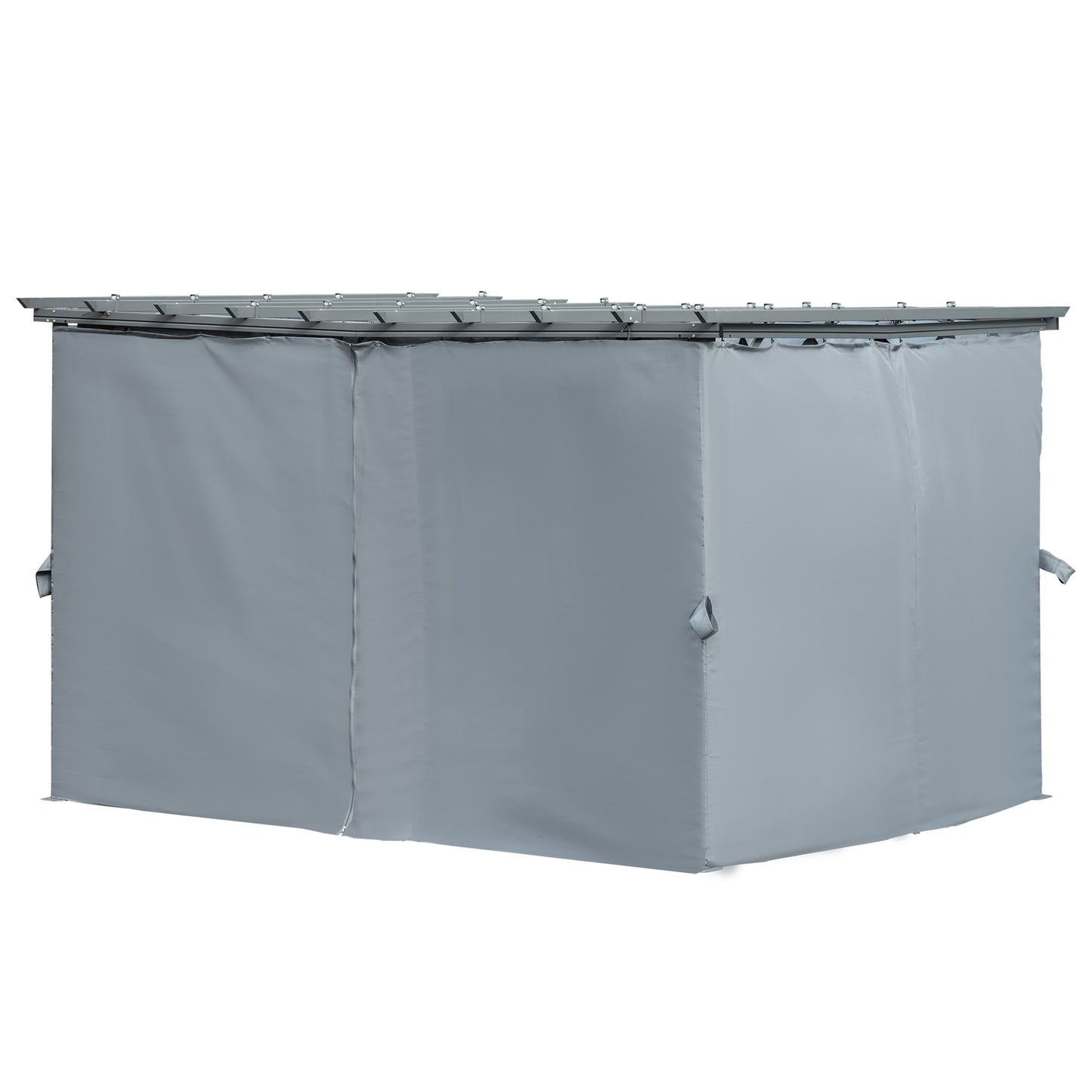 Weatherproof Steel Pergola Gazebo, Adjustable Roof, Grey, 3.6x3M
