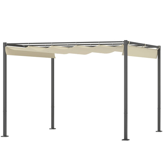 Adjustable metal Pergola Pavilion 3x3m, Beige, UV protection