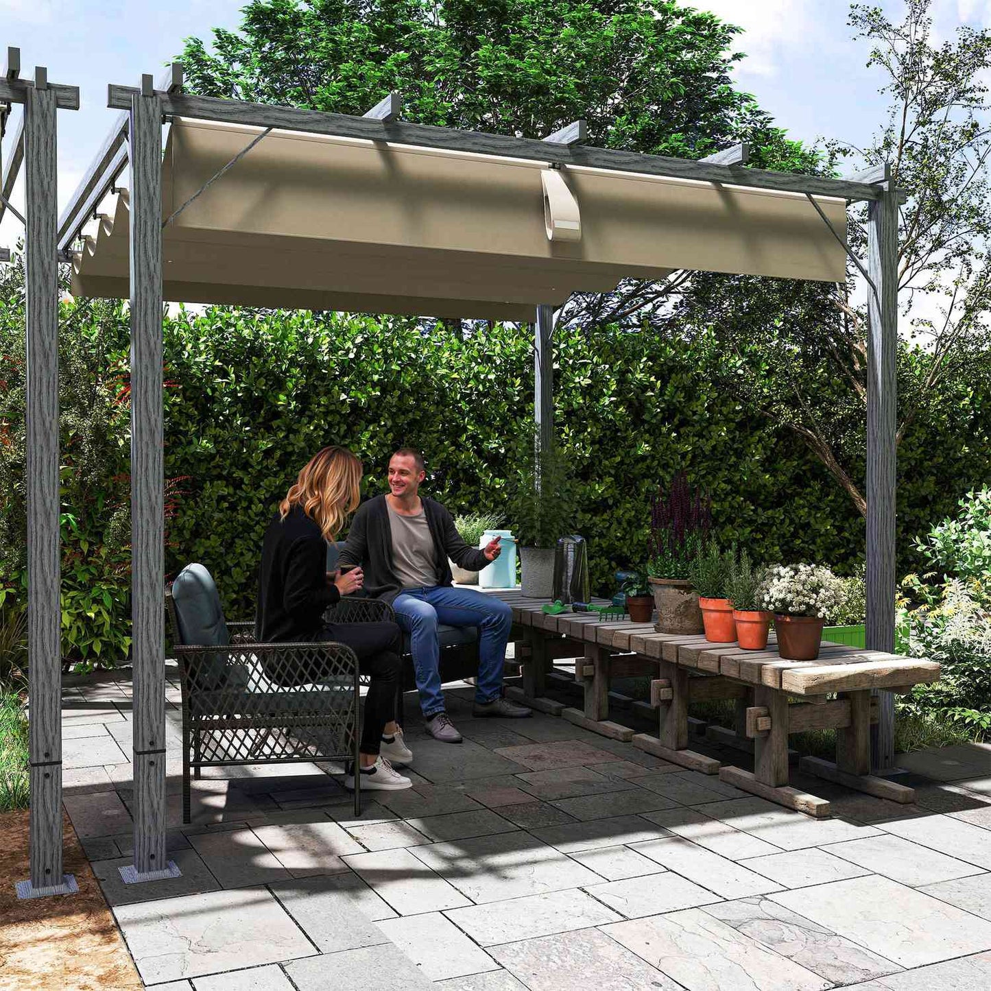 Aluminum Pergola 3x3m with adjustable roof, UV protection