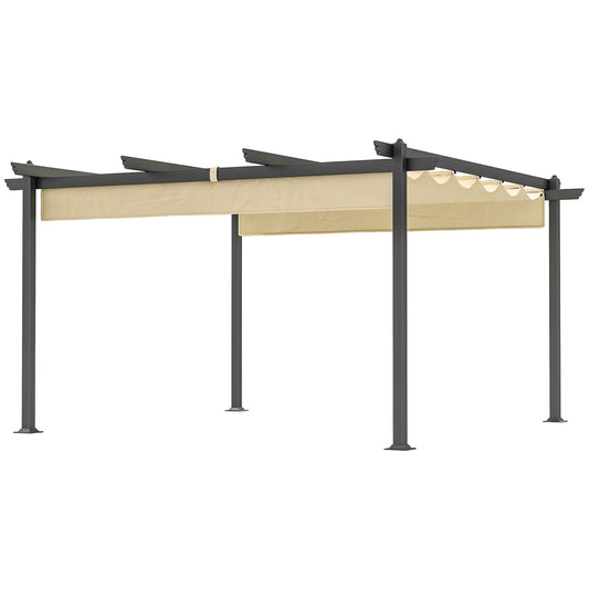 Aluminum garden pergola, adjustable roof, 4x4m Beige