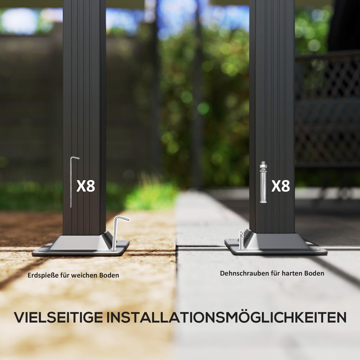 Aluminum garden pergola, adjustable roof, 4x4m Beige