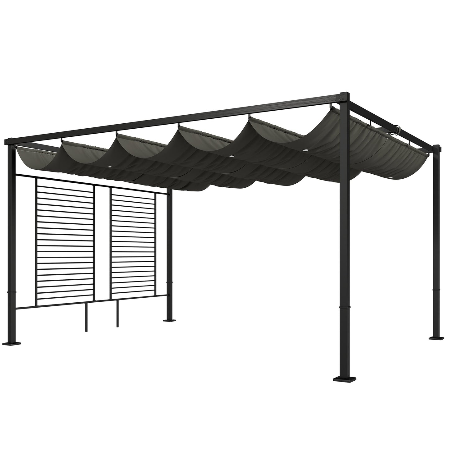 Pergola with Sliding Roof, UV50+ Protection, Dark Grey