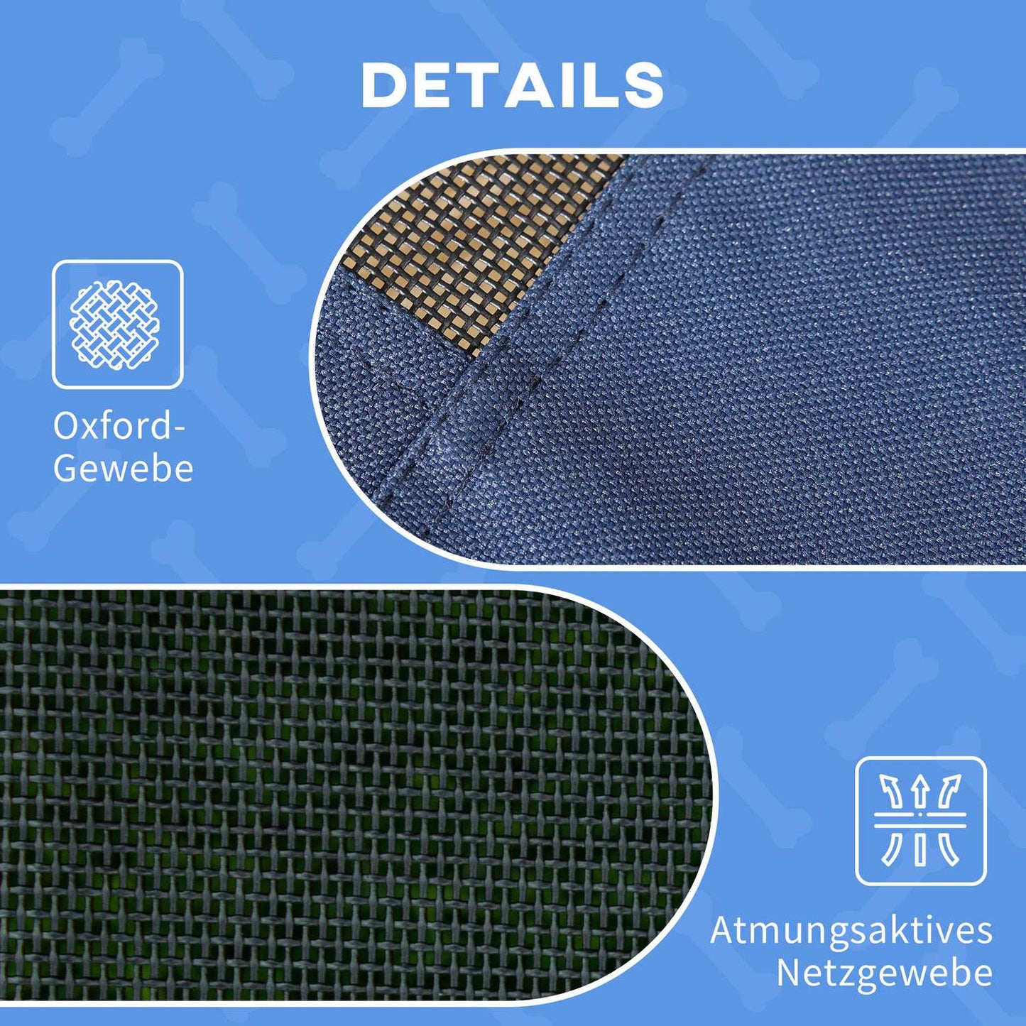 Elevated outdoor dog bed with UV protection