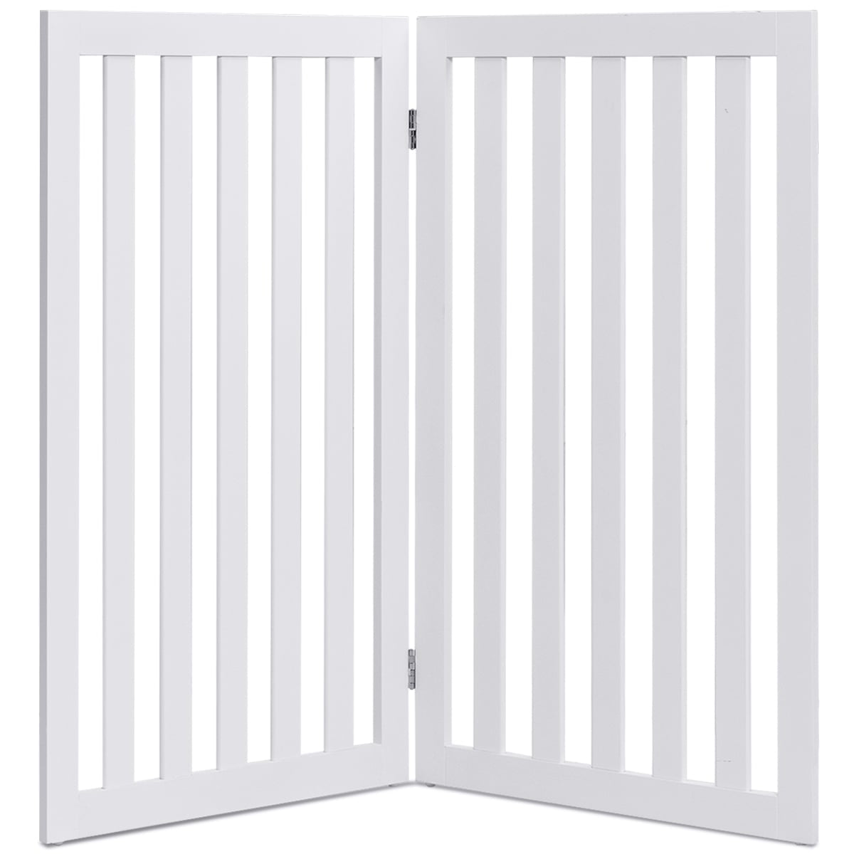 Pet Gate, 89cm High, 2 Panels, Foldable Wood Barrier