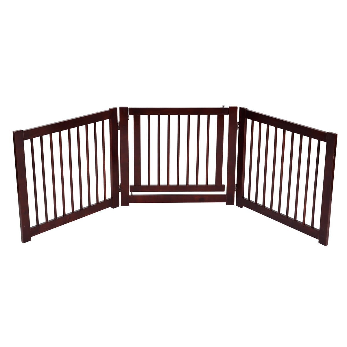 Pet Gate, Foldable Pine Wood, 206 x 61 cm, 3 Pieces
