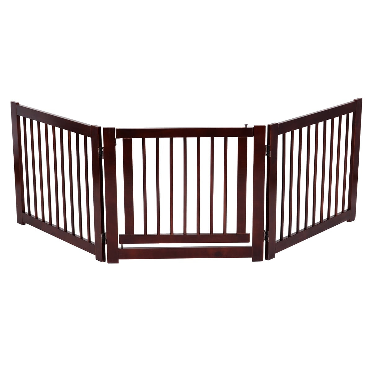 Pet Gate, Foldable Pine Wood, 206 x 61 cm, 3 Pieces