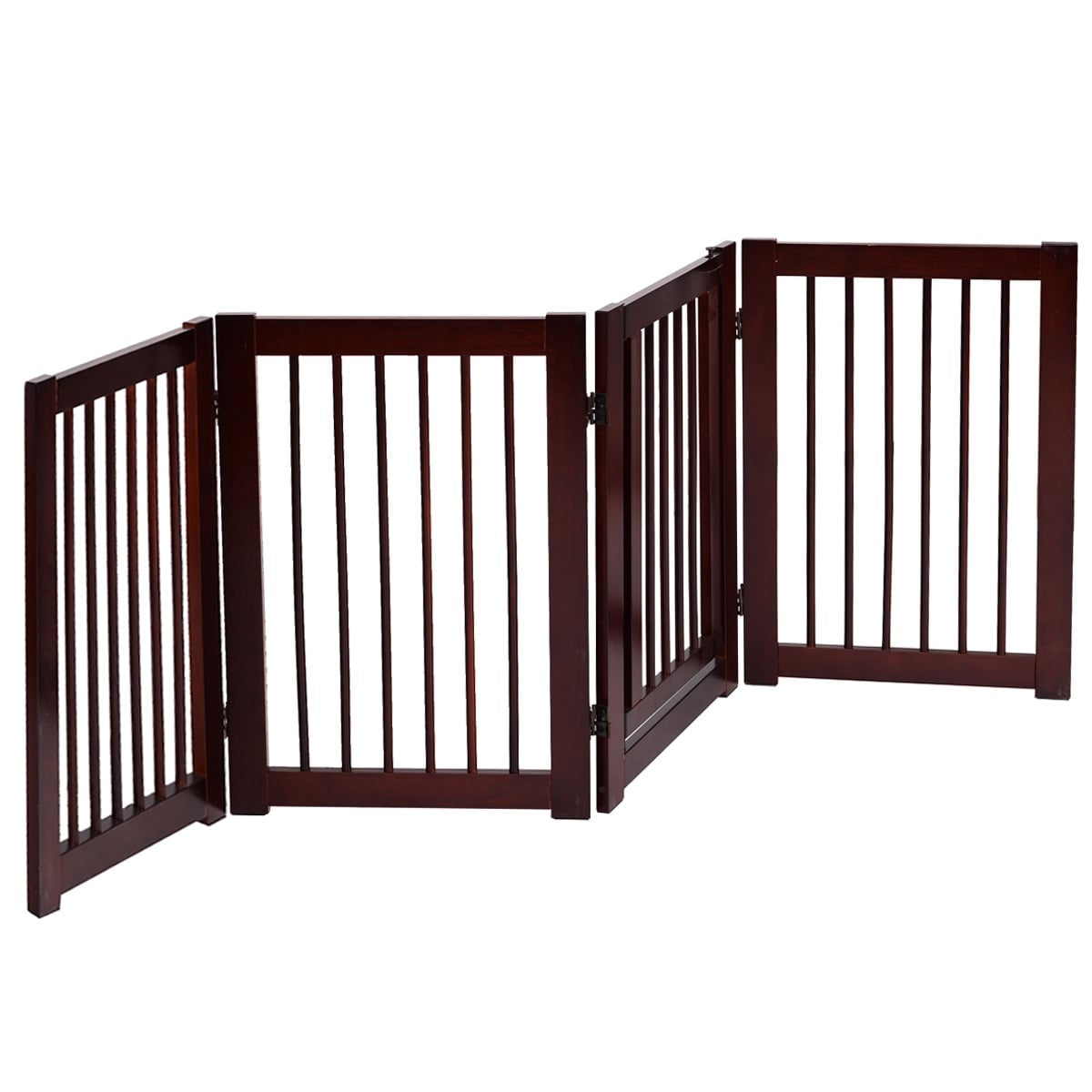 Pet Gate, Foldable Wood, 203 x 76 cm, 4 Pieces