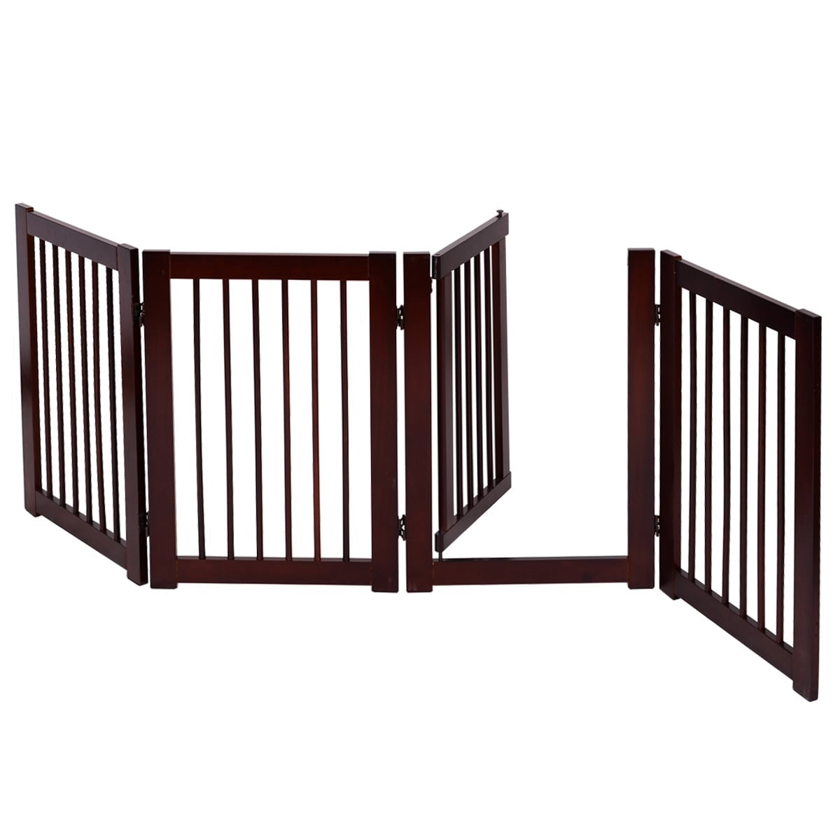 Pet Gate, Foldable Wood, 203 x 76 cm, 4 Pieces