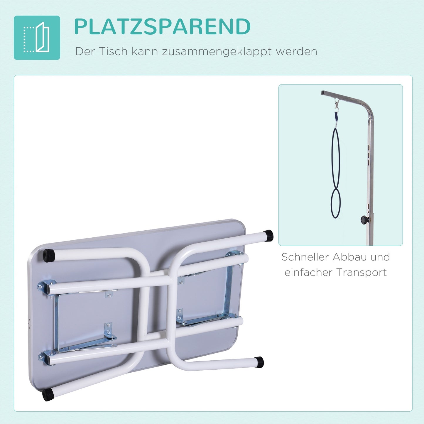 Pet Grooming Table – Metal, Blue, Non-Slip Surface