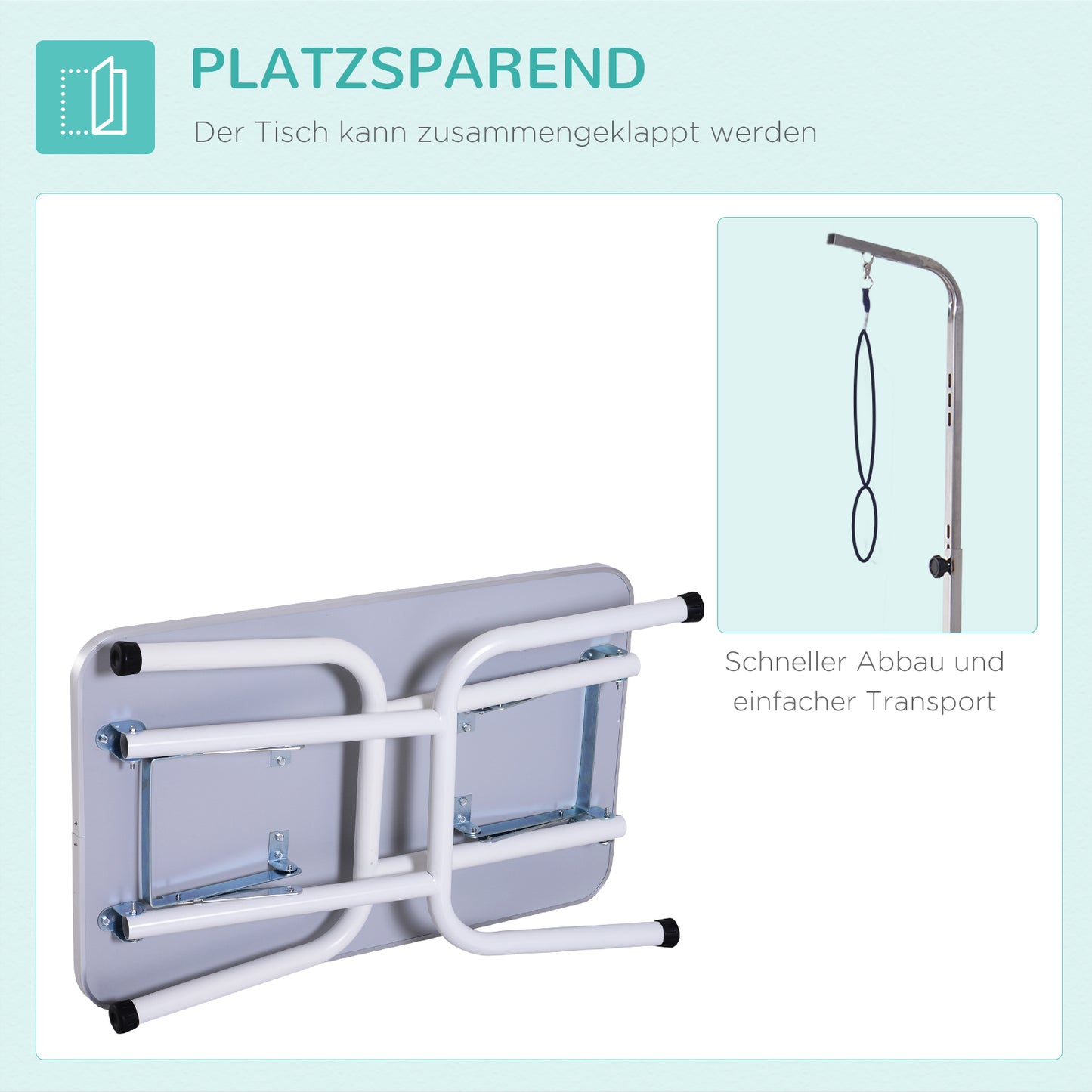 Pet Grooming Table – Metal, Blue, Non-Slip Surface