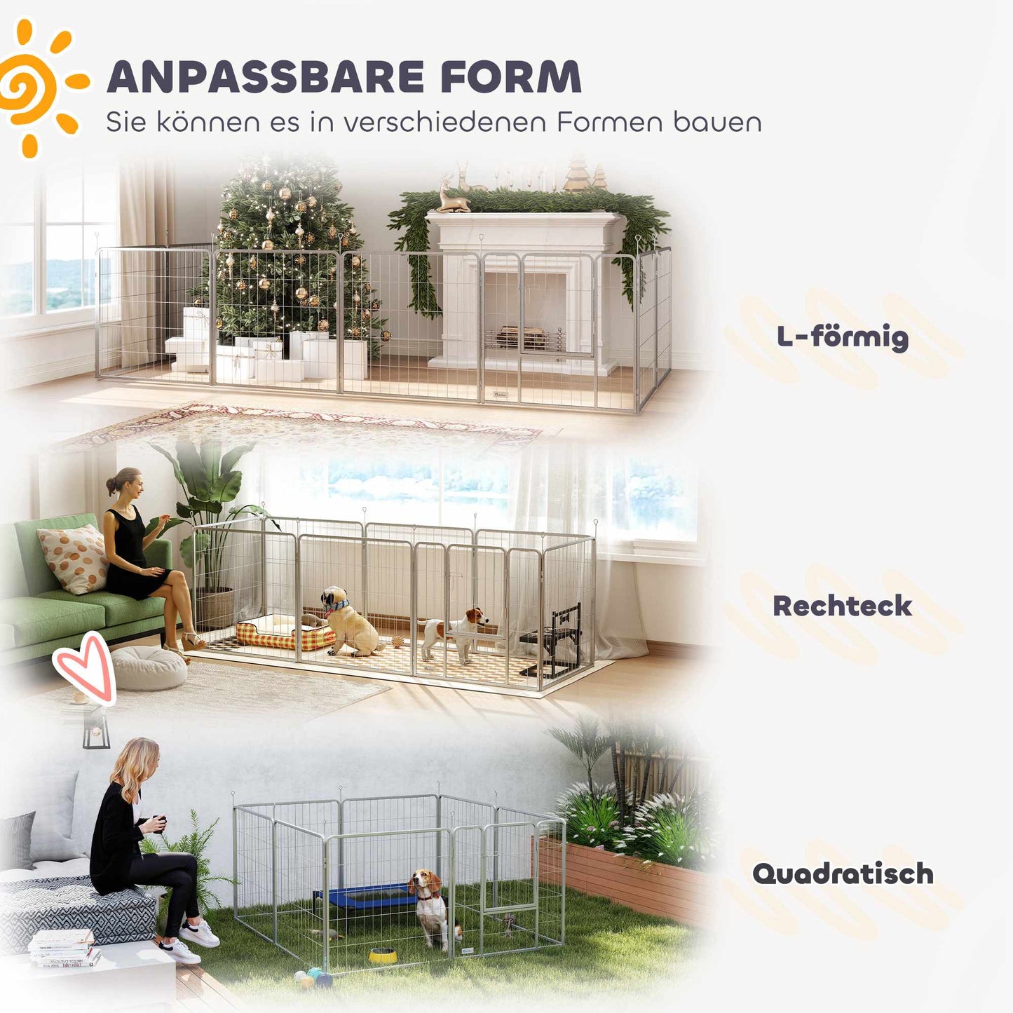 Pet Playpen, 8 Panels, Foldable Steel, Indoor/Outdoor