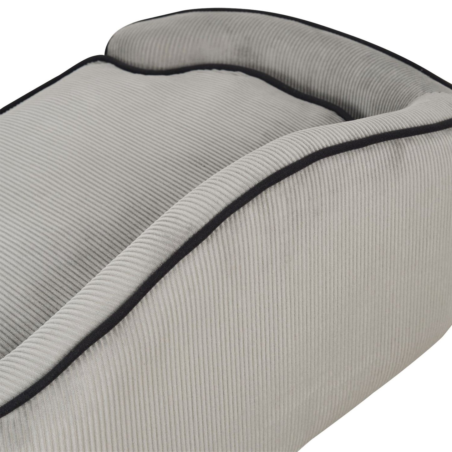 Cozy gray dog bed - Wood & plush, 66.5x45x35.5 Cm