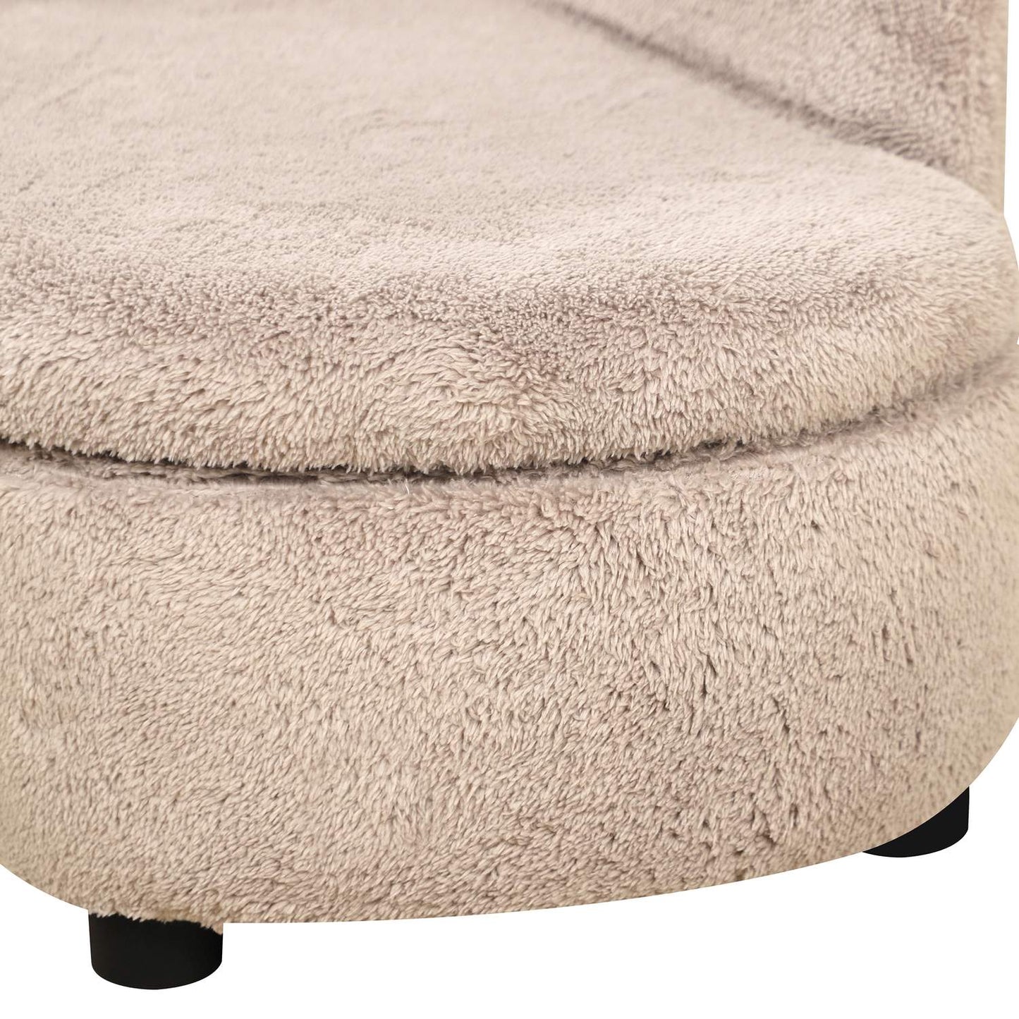 Dog bed sofa with hidden storage, robust cover, beige 80x40x46cm