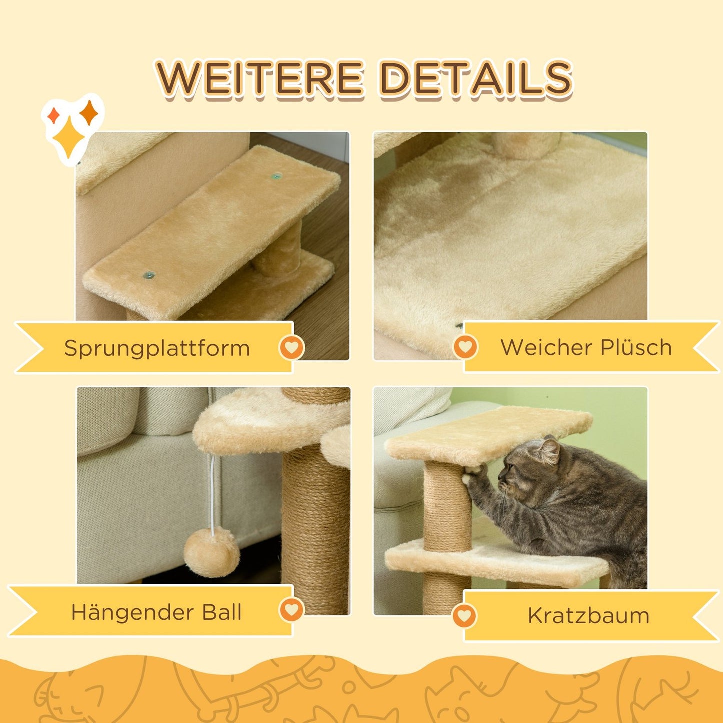 Adjustable pet stairs with sleeping cave - cat and small dog ramp