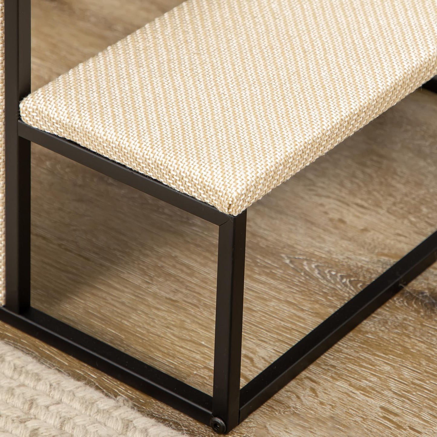 3-step pet stairs with scratching board and play ball