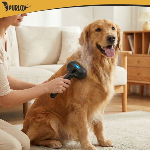 Pet Steam Brush – Electric, Self-Cleaning, USB Rechargeable