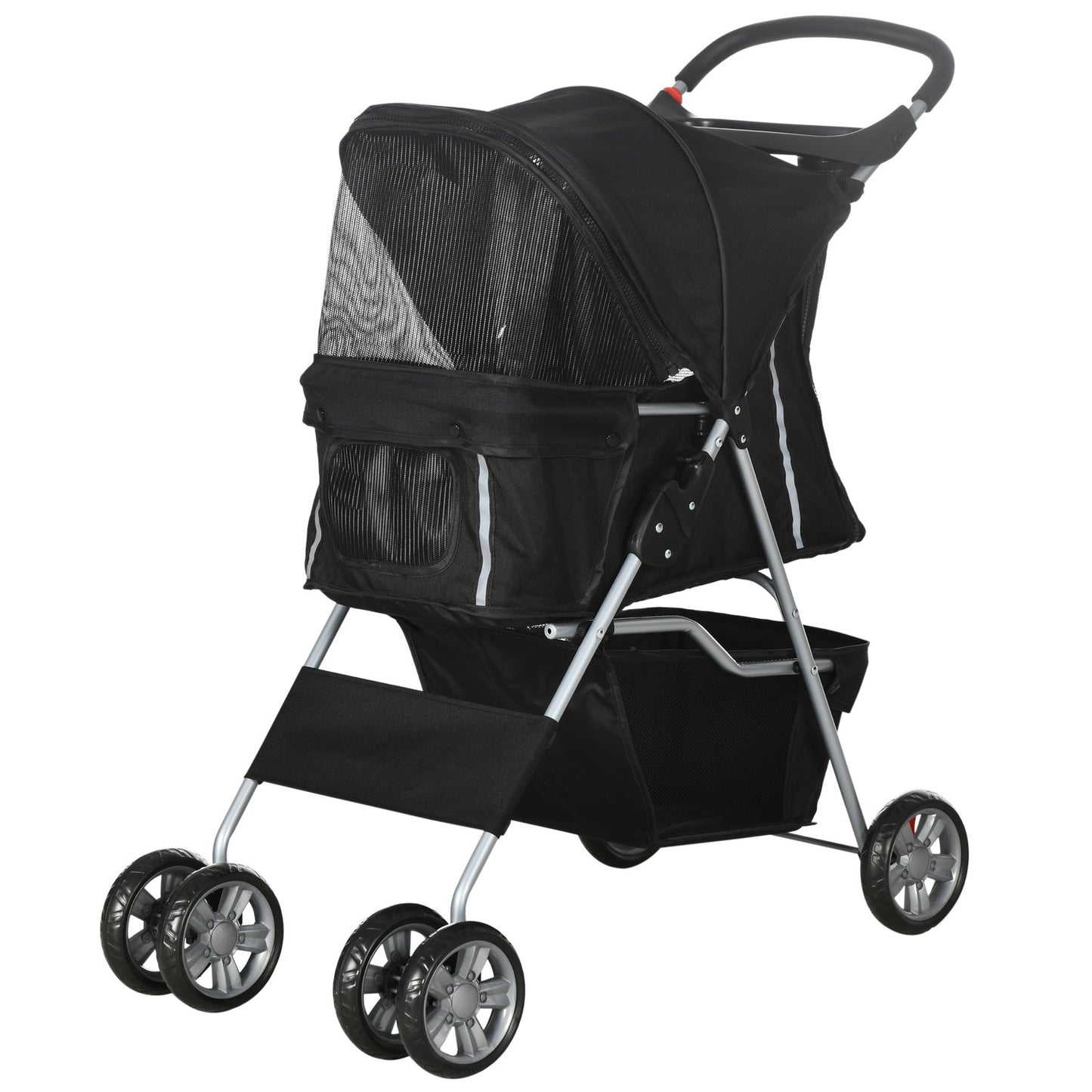 Pet Stroller for Small Dogs, Foldable, Black, 10kg Capacity