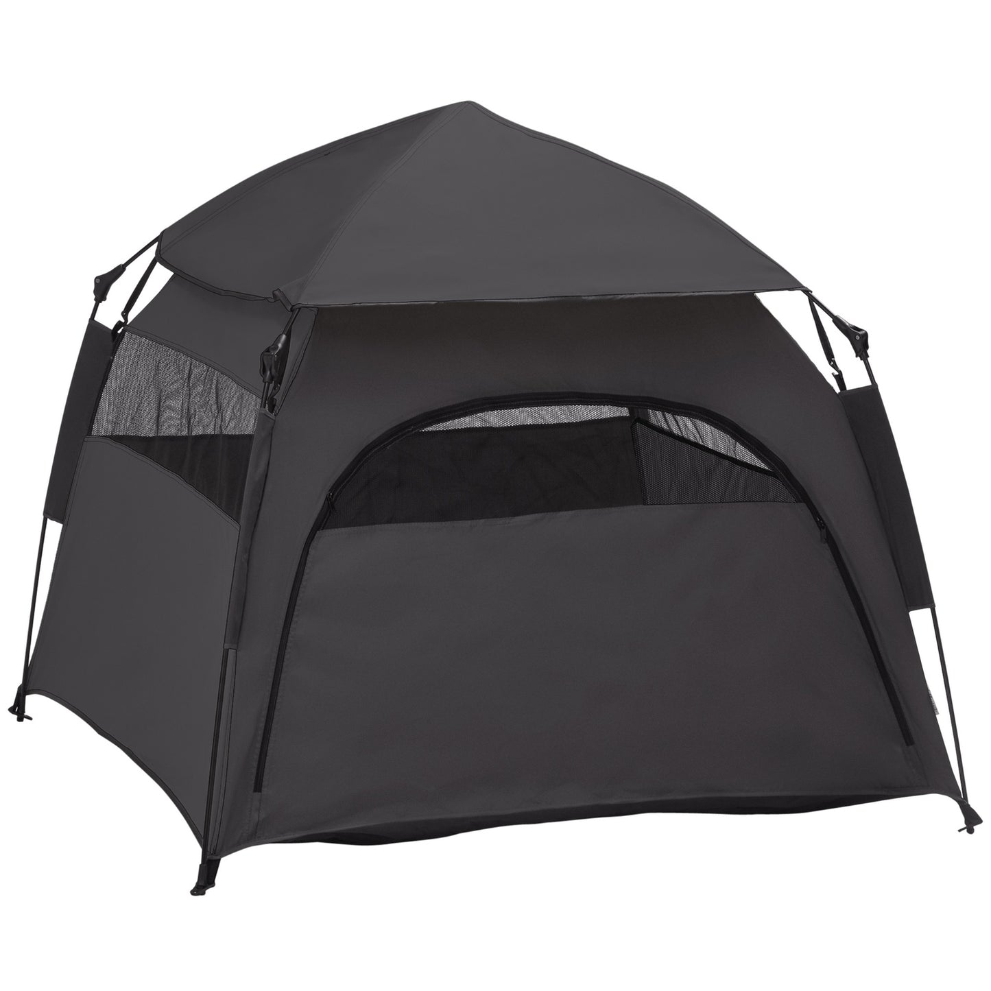 Outdoor Pet Tent - Dark Gray with Mesh Window and Carry Bag