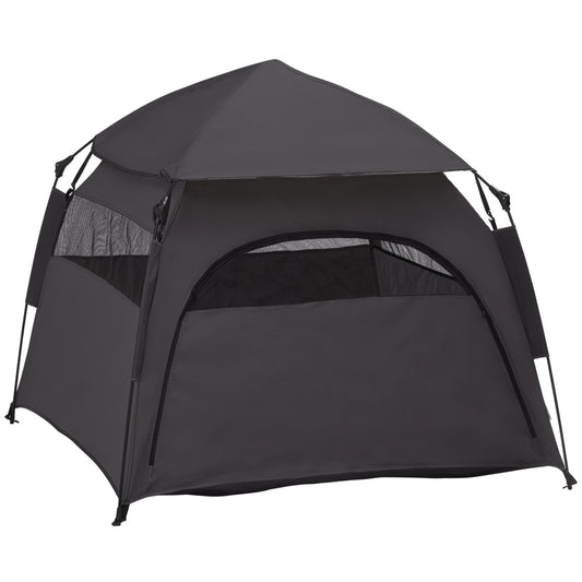 Outdoor Pet Tent - Dark Gray with Mesh Window and Carry Bag
