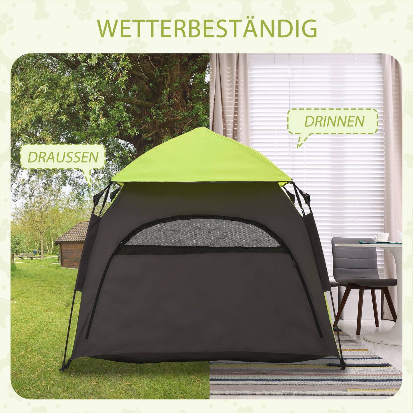 Outdoor Pet Tent - Teepee for Dogs and Cats with Mesh Windows
