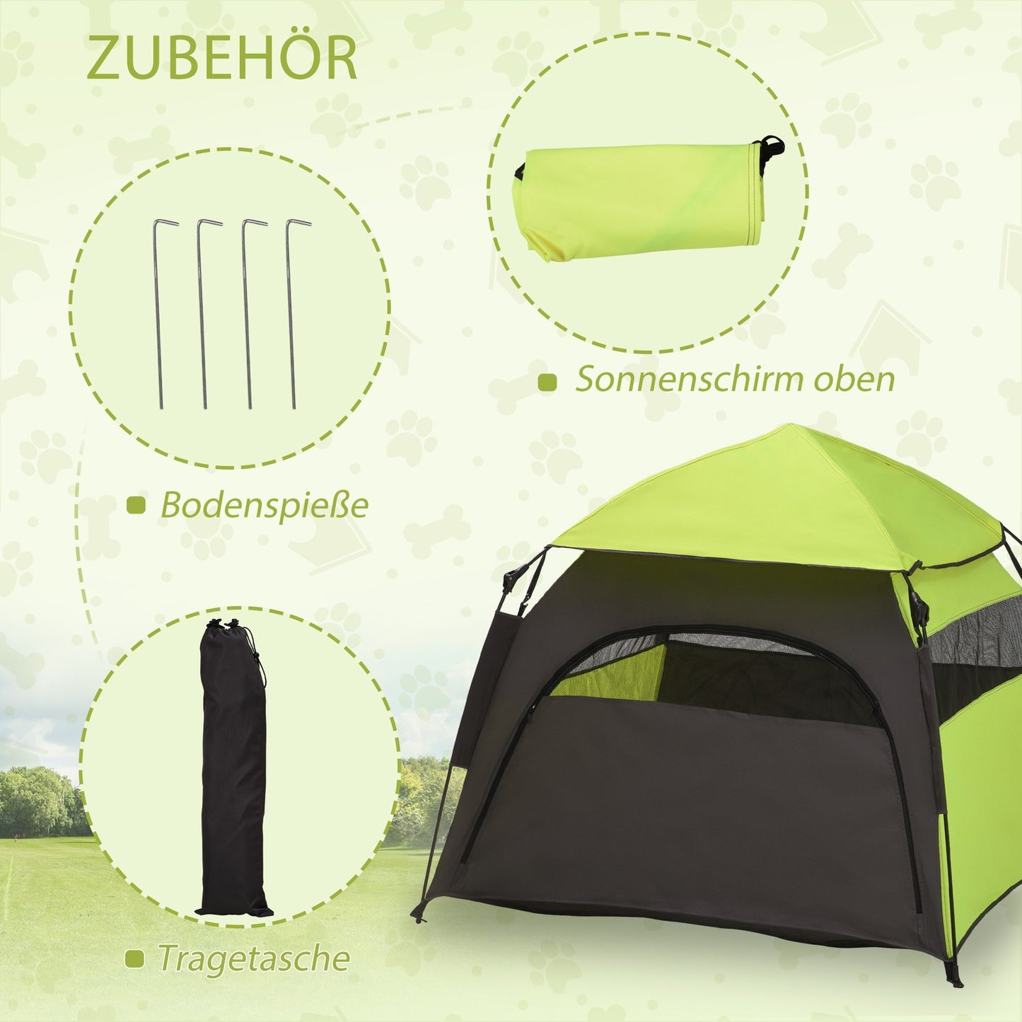 Outdoor Pet Tent - Teepee for Dogs and Cats with Mesh Windows