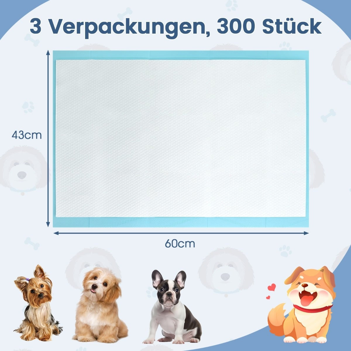 Pet Training Pads, Leakproof, 60x43 cm, 300 Pack