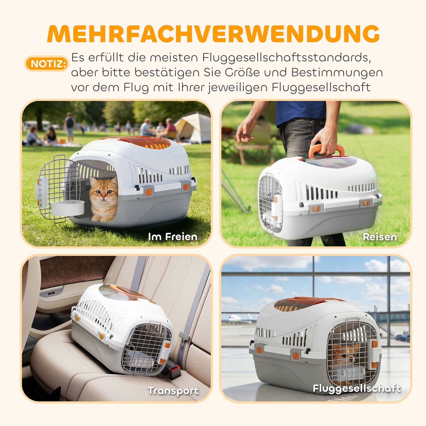 Pet Transport Box for Cats and Mini Dogs up to 4kg