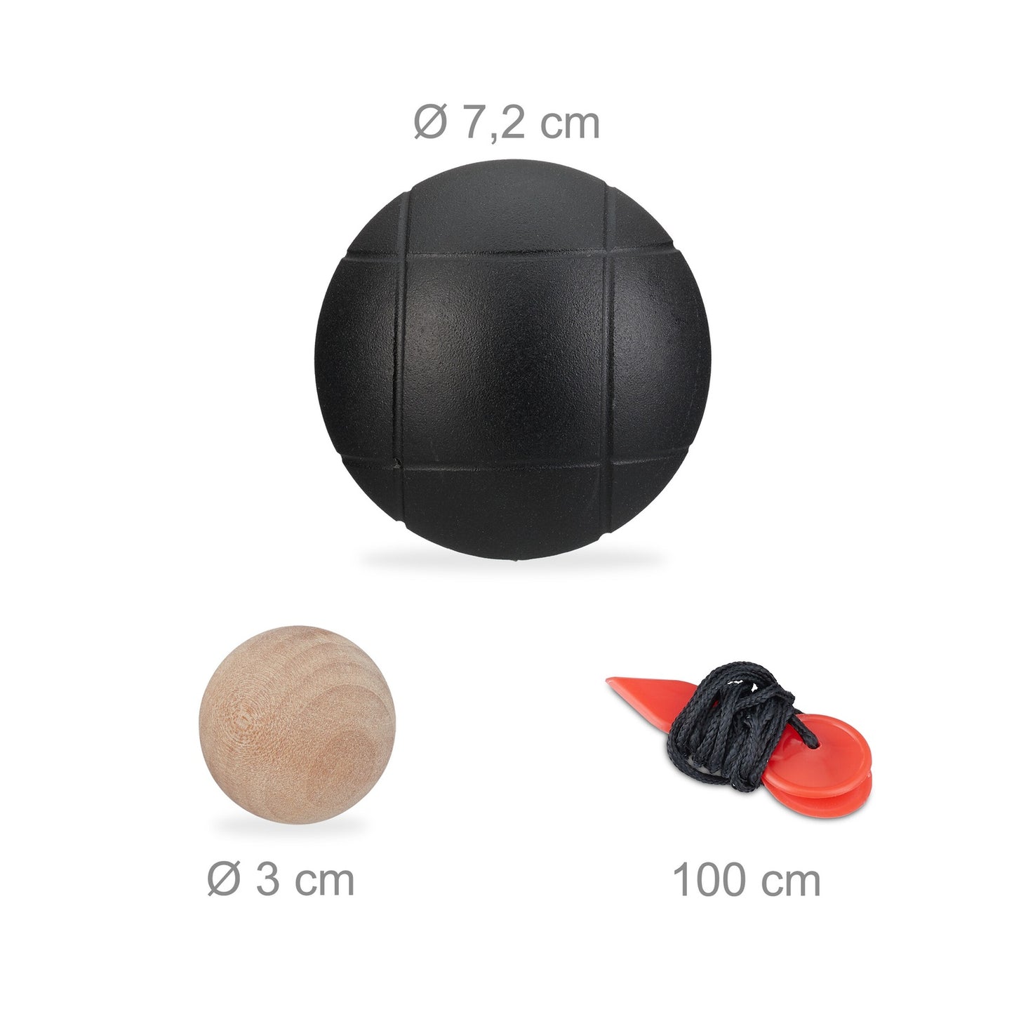 Petanque Boules Set, 6 Balls with Carrying Bag