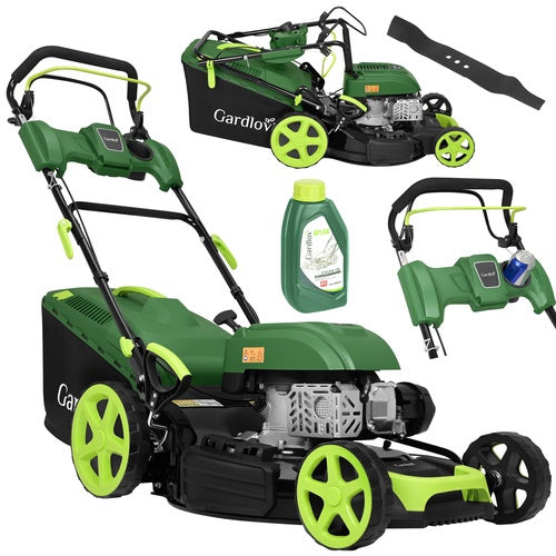 Petrol Lawn Mower, 196cc Engine, 4-in-1, 60L Basket
