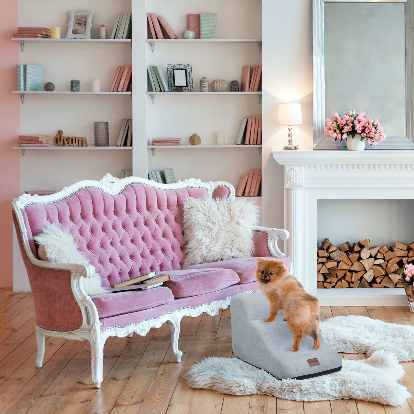 Pet staircase with 3 steps