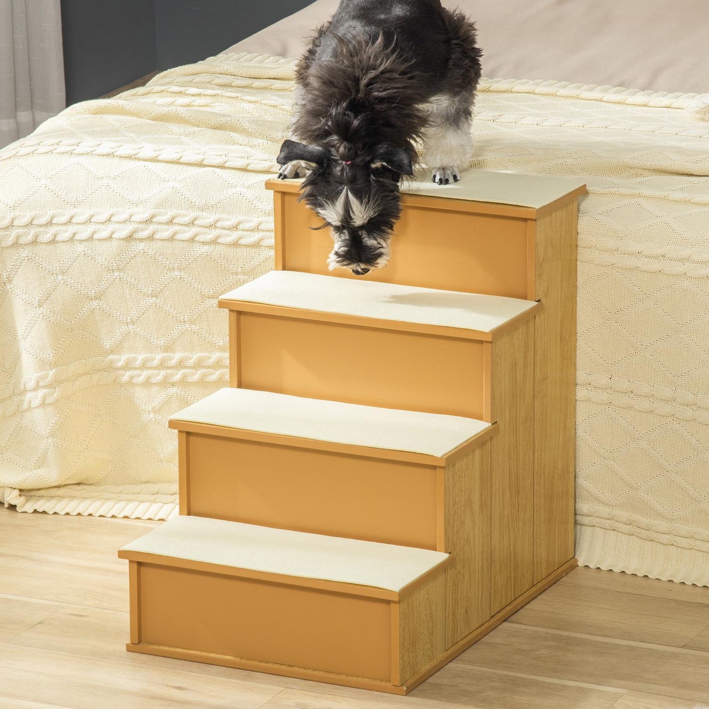 Pet Stairs for Dogs/Cats, 4 Steps, MDF, Up to 30 kg
