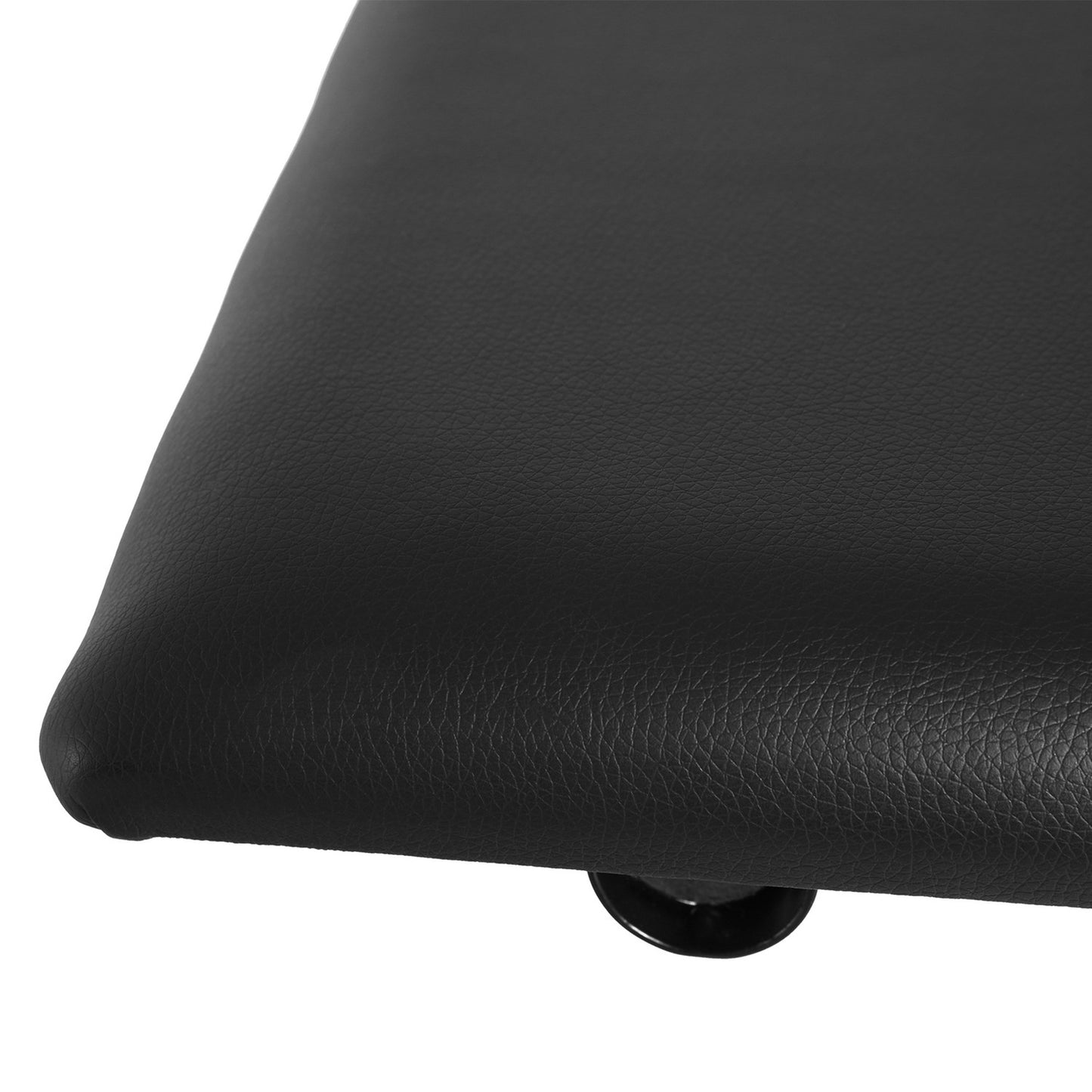 Adjustable Black Metal Piano Bench - Faux Leather Foam Seat