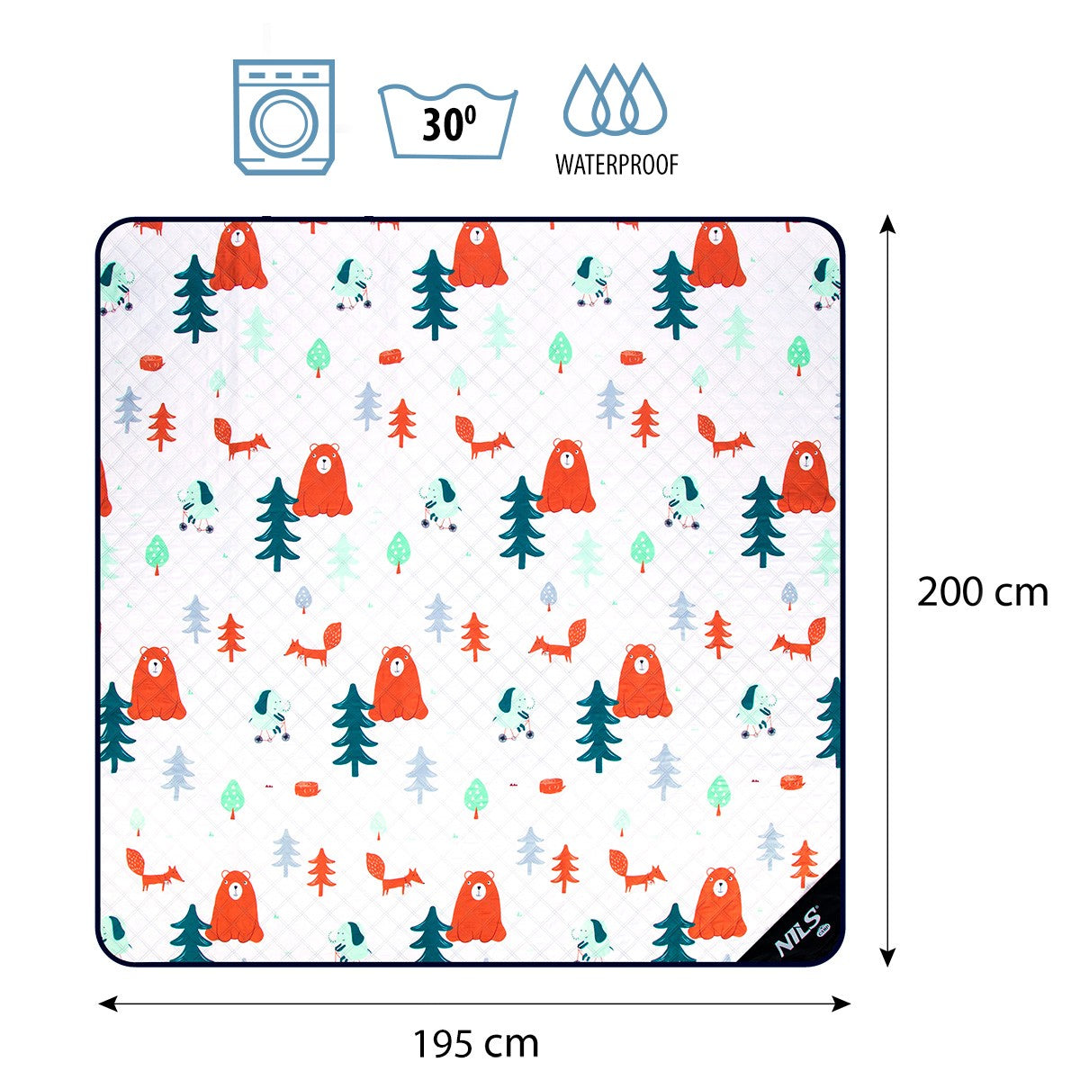 Picnic Blanket, Waterproof, 195x200 cm