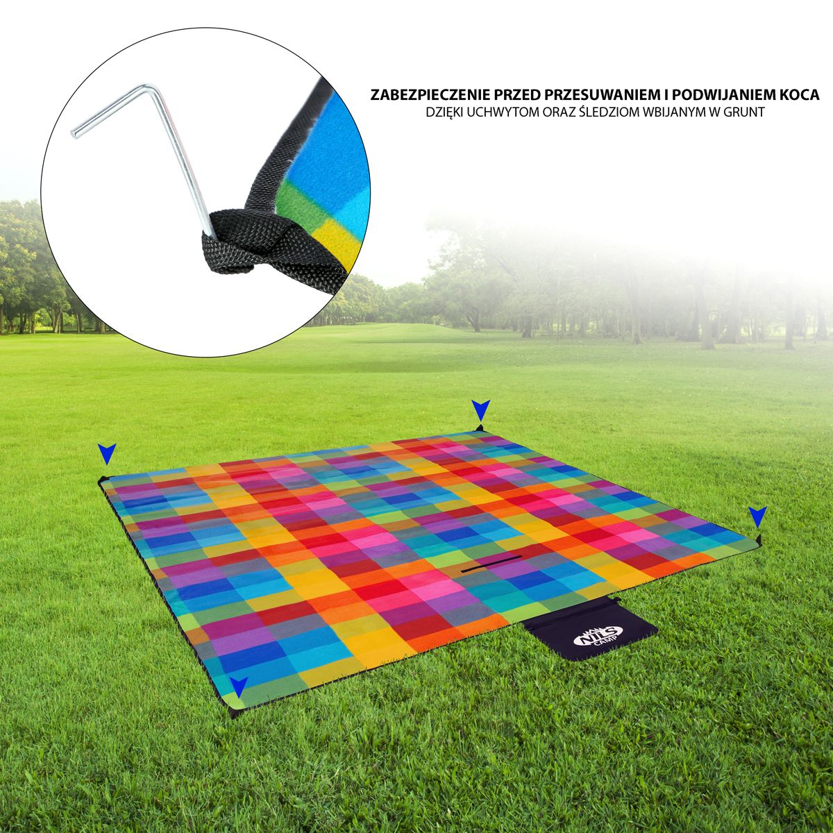 Picnic Mat 250x200 cm, Multi-Color, PE + ALU