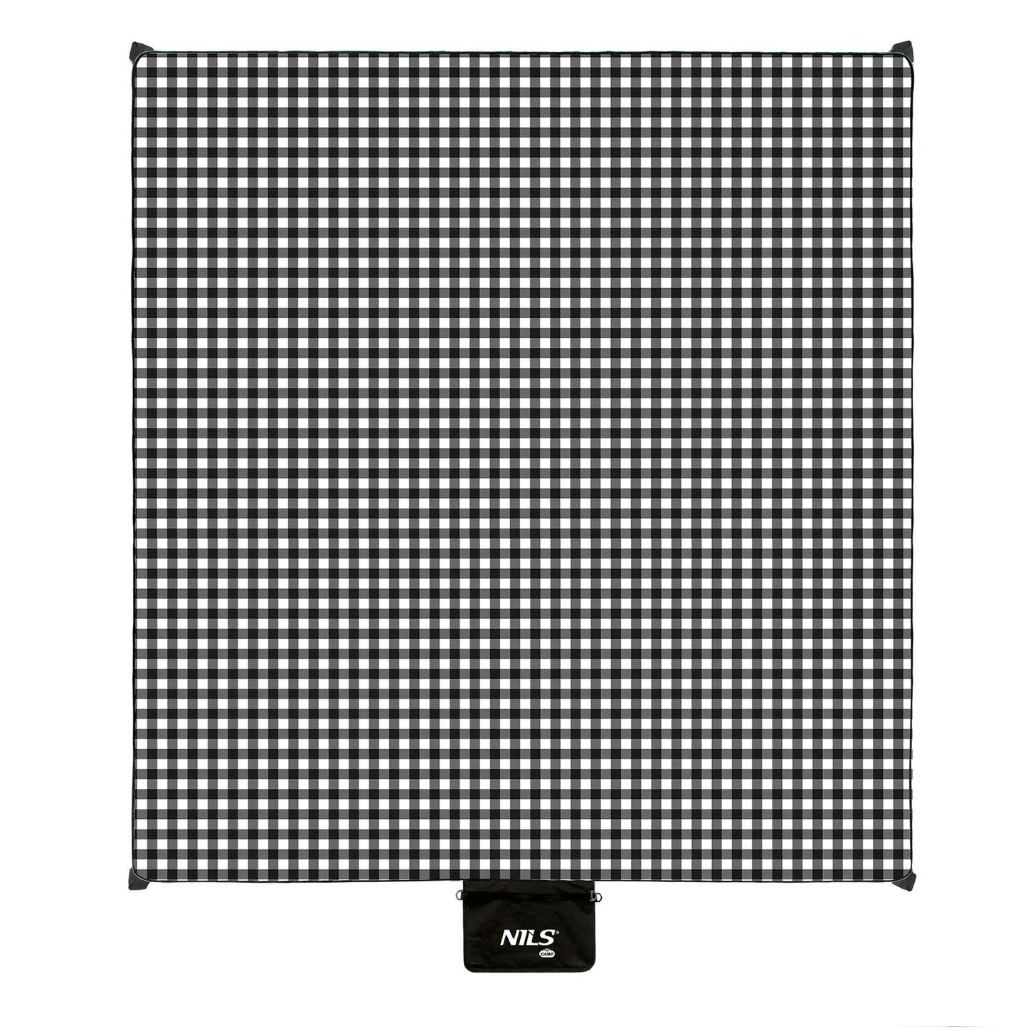 Picnic Mat, White-Black, 200x200 cm, PE + Aluminum