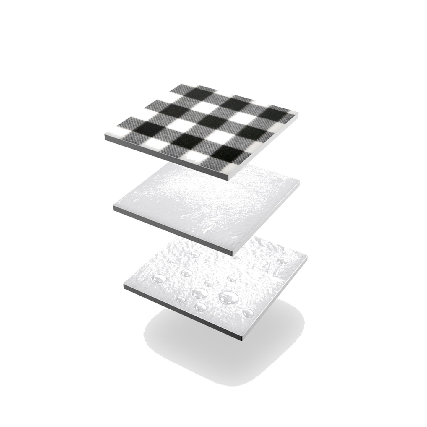 Picnic Mat, White-Black, 200x200 cm, PE + Aluminum