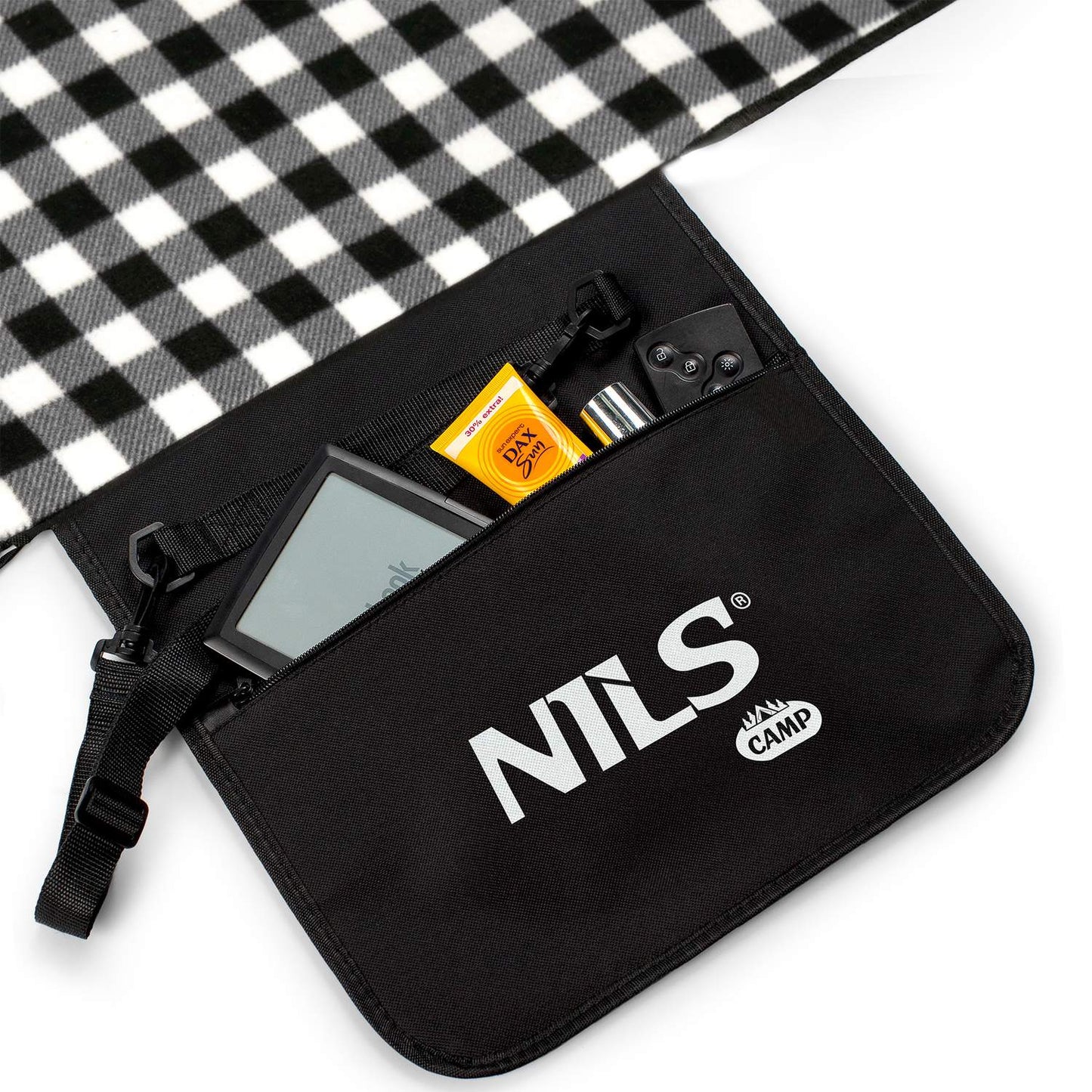 Picnic Mat, White-Black, 300x200 cm, PE + ALU