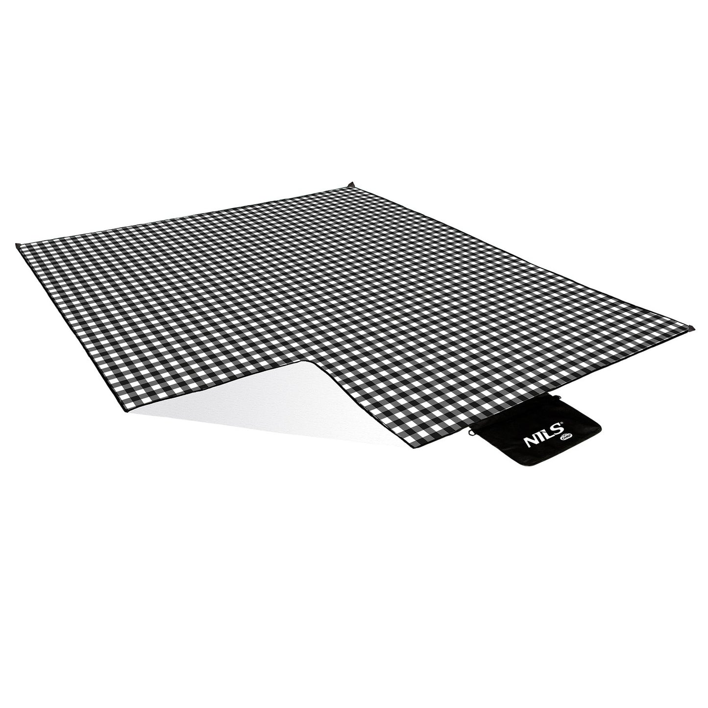 Picnic Mat, White-Black, 300x200 cm, PE + ALU