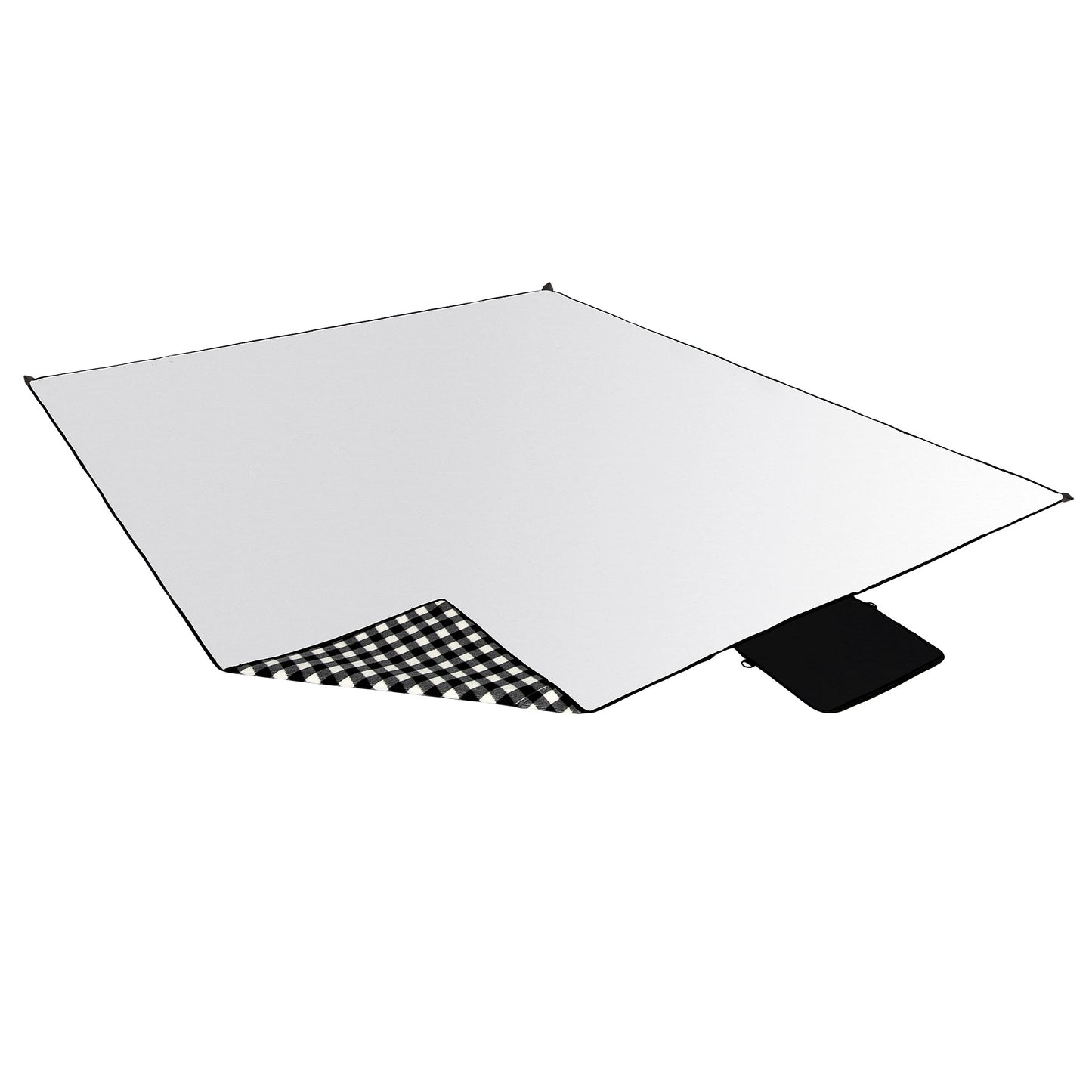 Picnic Mat, White-Black, 300x200 cm, PE + ALU
