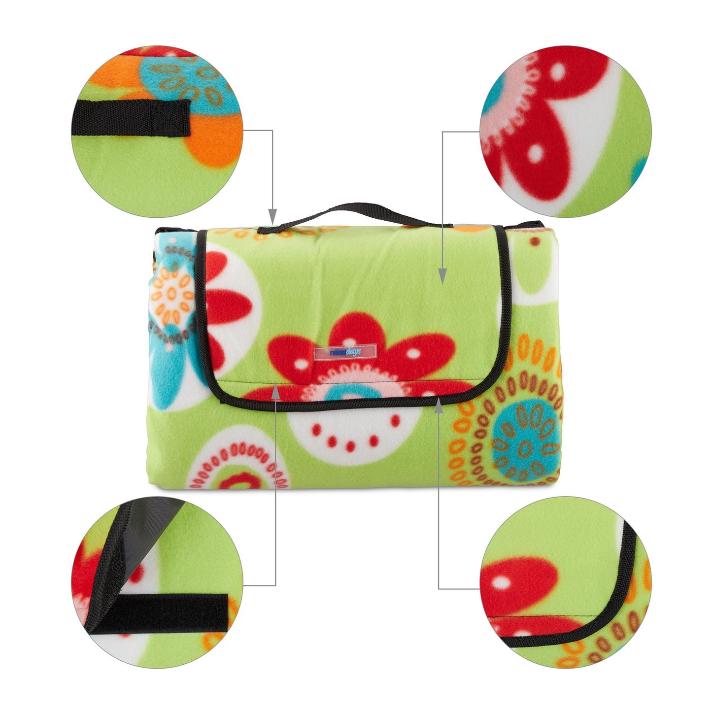Picnic blanket 200 x 200 cm floral