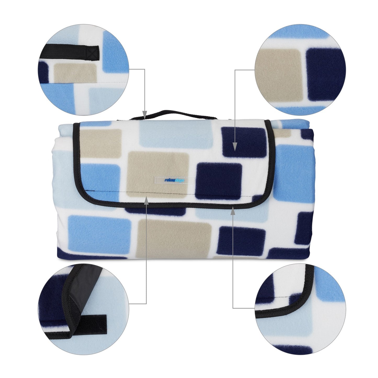 Picnic blanket 200 x 200 cm squares
