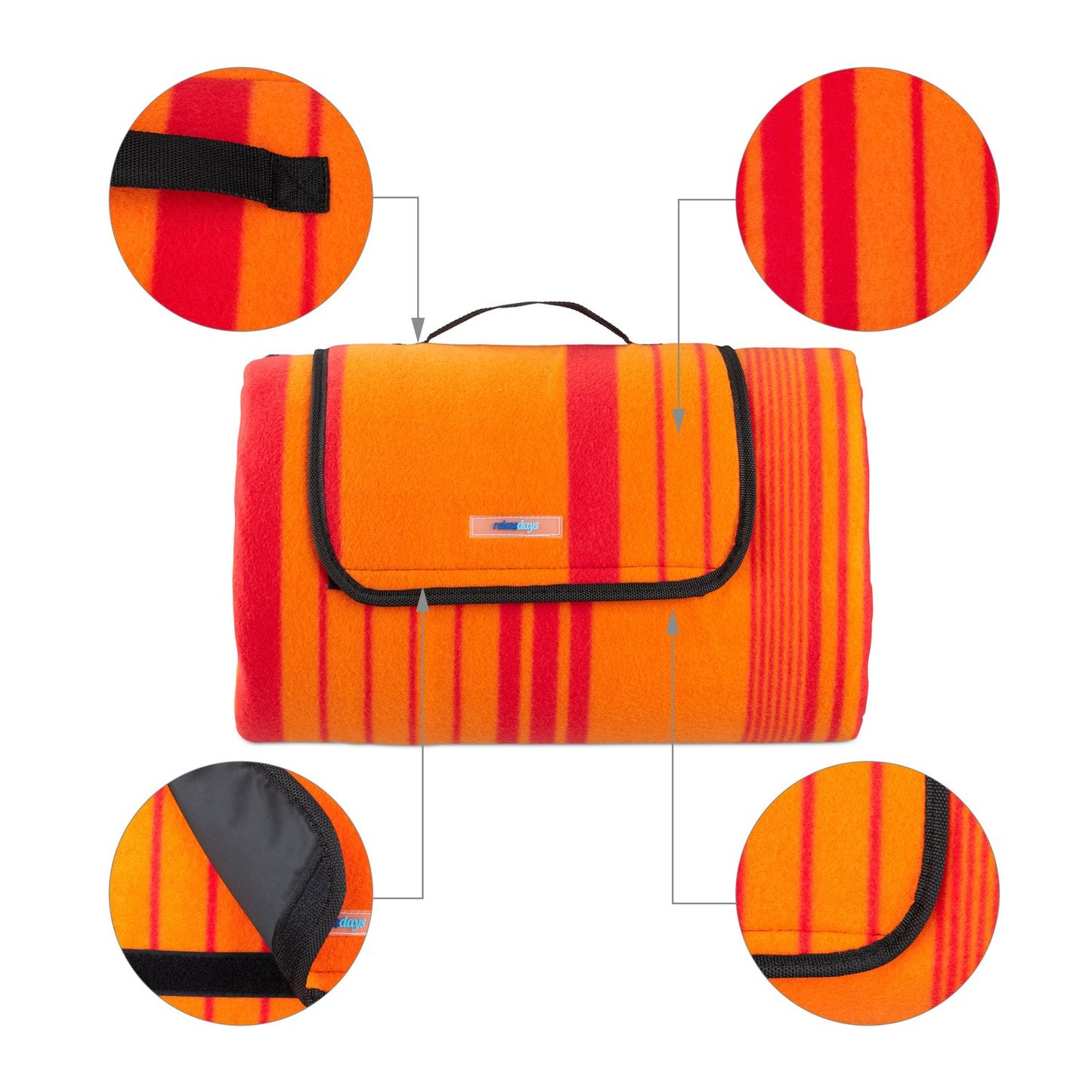 Picnic blanket 200 x 200 cm striped