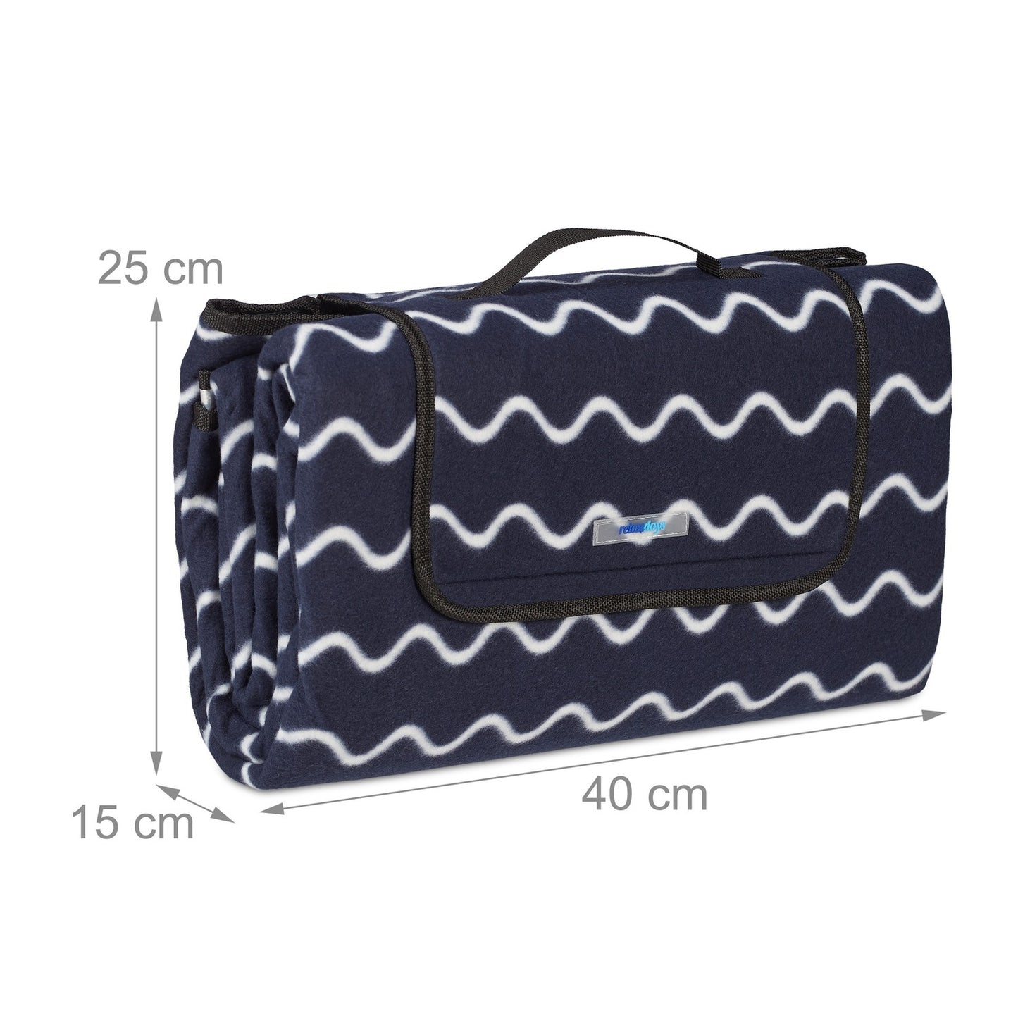 Picnic blanket 200 x 200 cm wave pattern