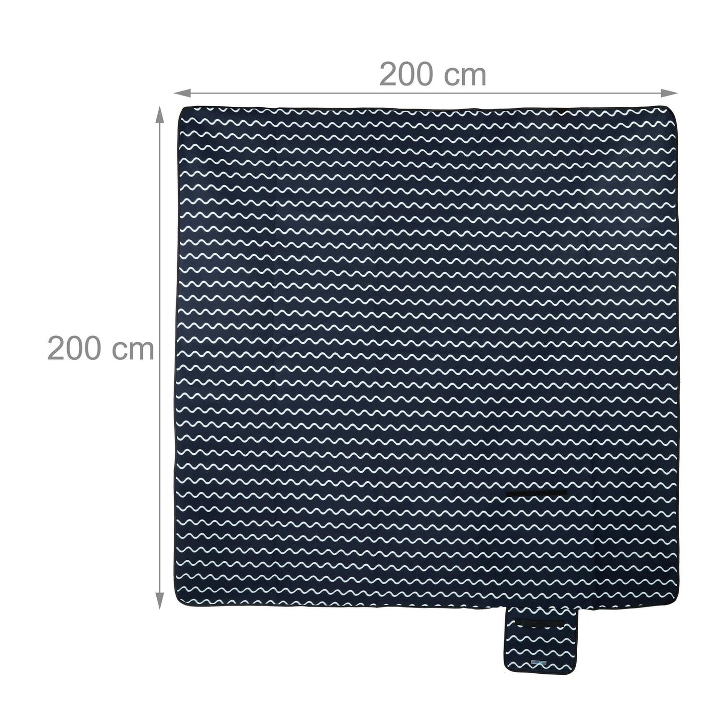 Picnic blanket 200 x 200 cm wave pattern