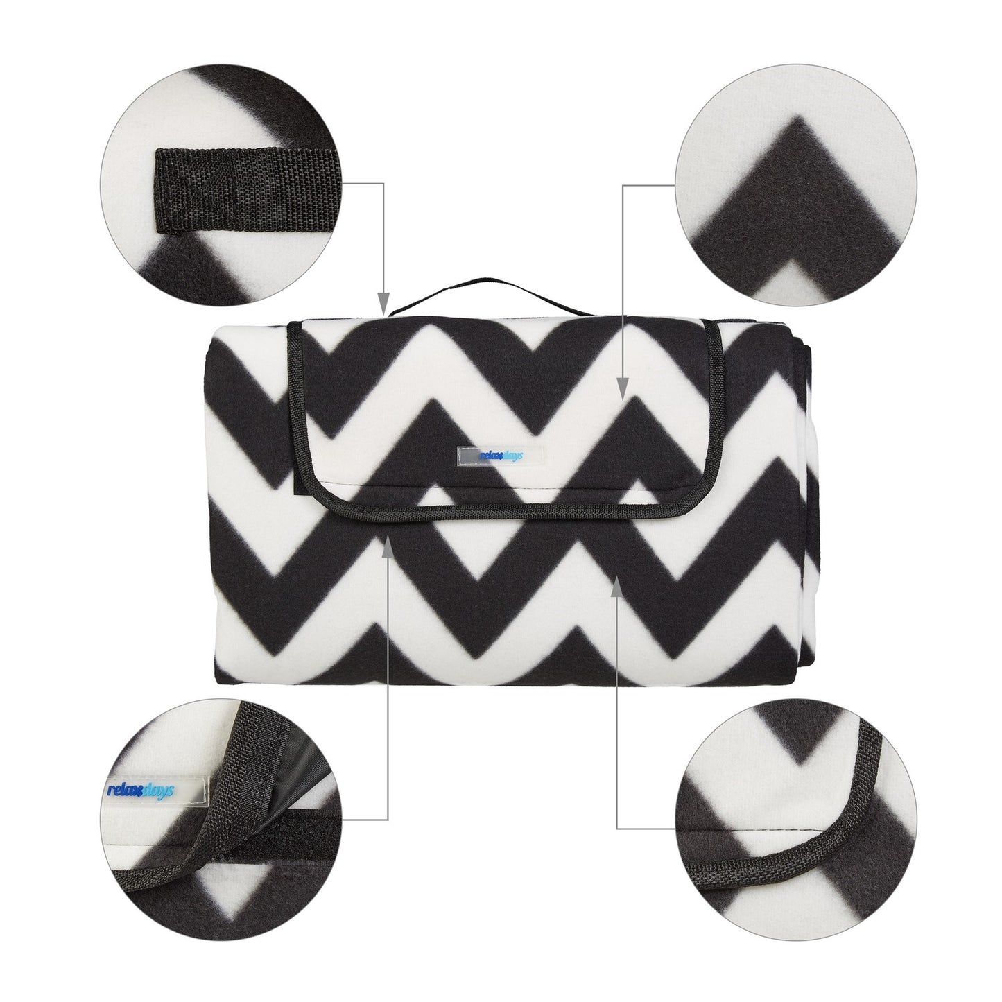 Picnic blanket 200 x 200 cm zigzag